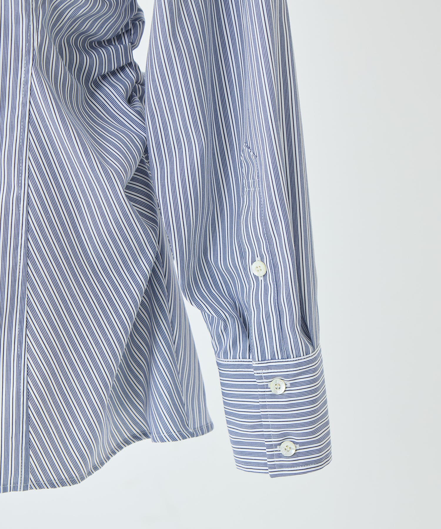 COTTON STRIPE SCARF COLLAR BLOUSE FETICO