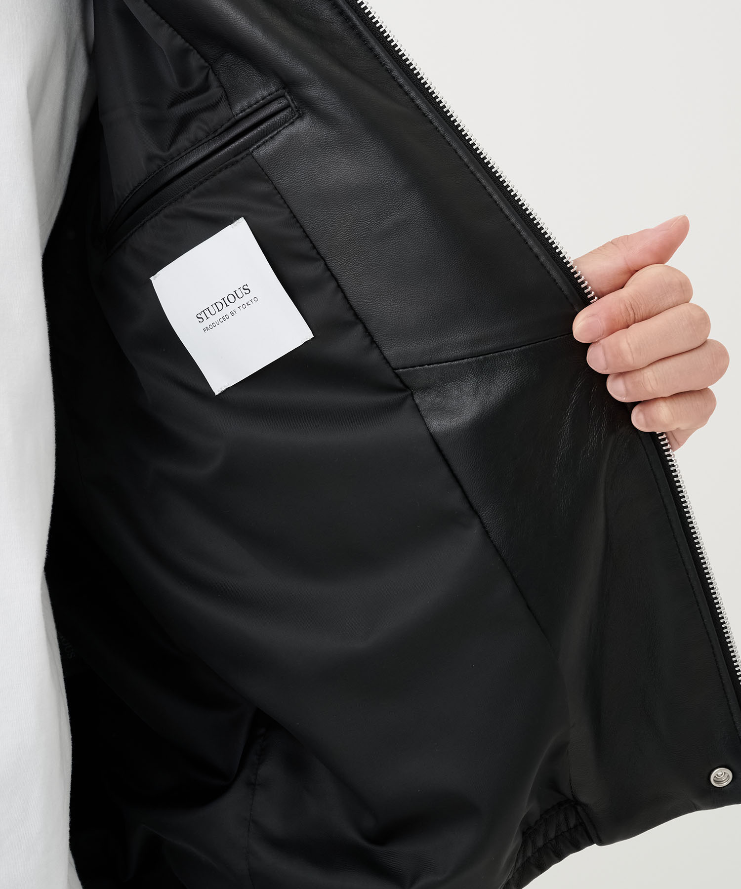 LAMB LEATHER BLOUSON			 STUDIOUS