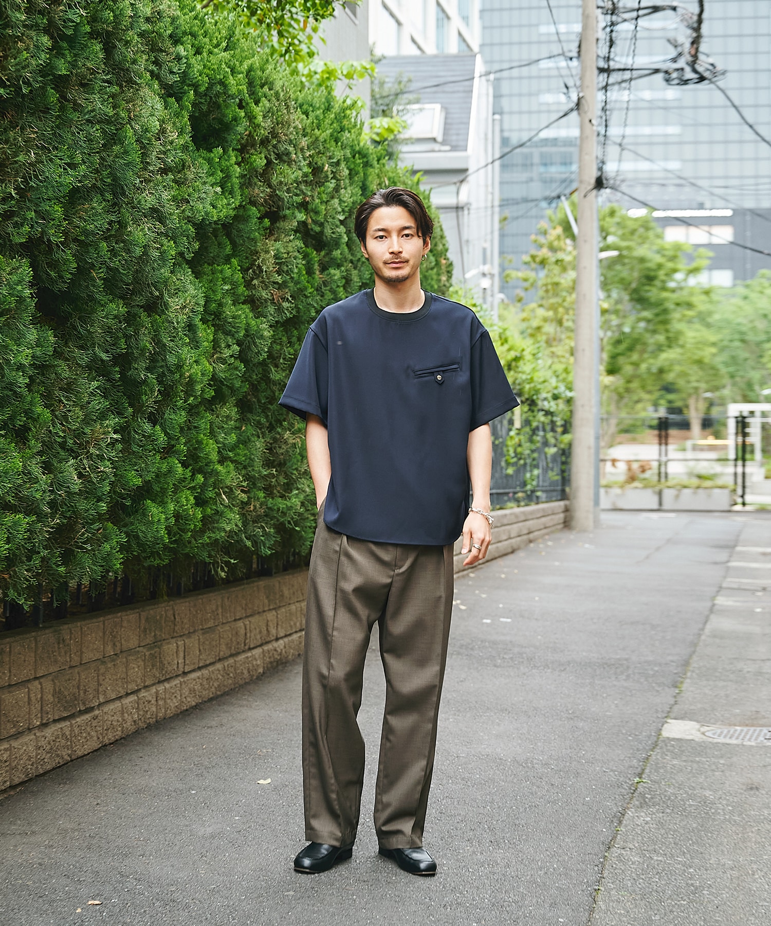 Dry Twill Button-Tab Pocket Short Sleeve Pullover CULLNI