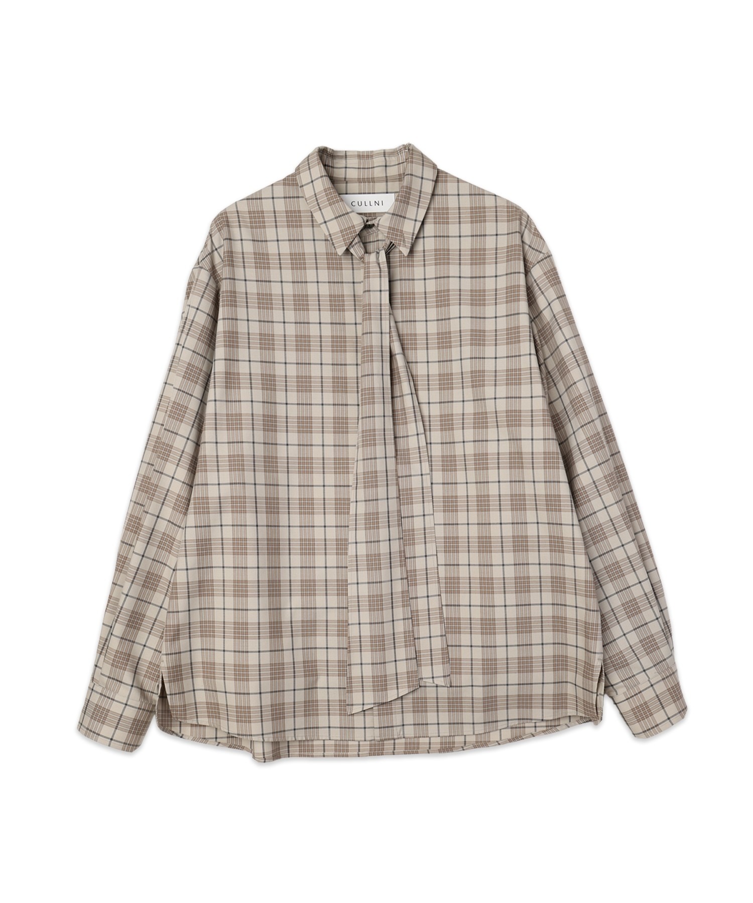 Tartan Check Bow-Tie Long Sleeve Shirt CULLNI