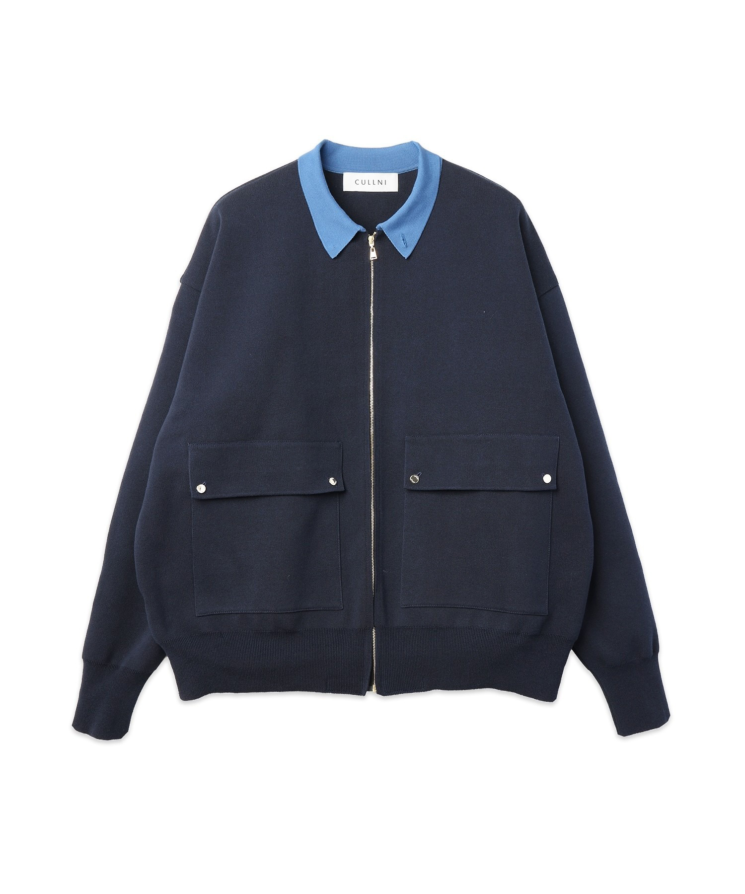 Organic Cotton Smooth Knit Big Pocket Zip Jacket CULLNI