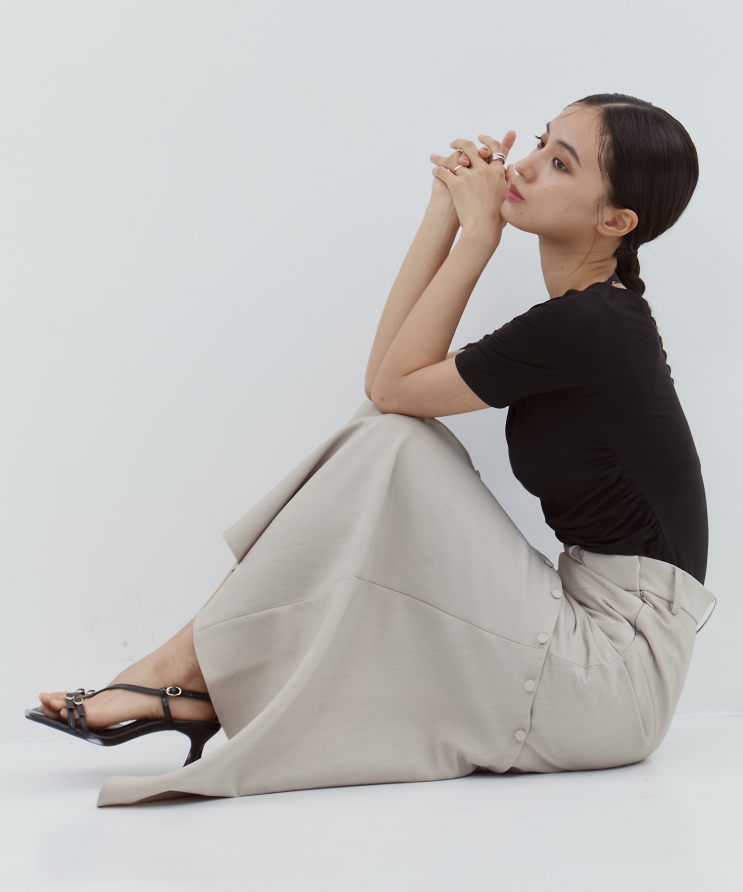 Wave Slashed Skirt STUDIOUS