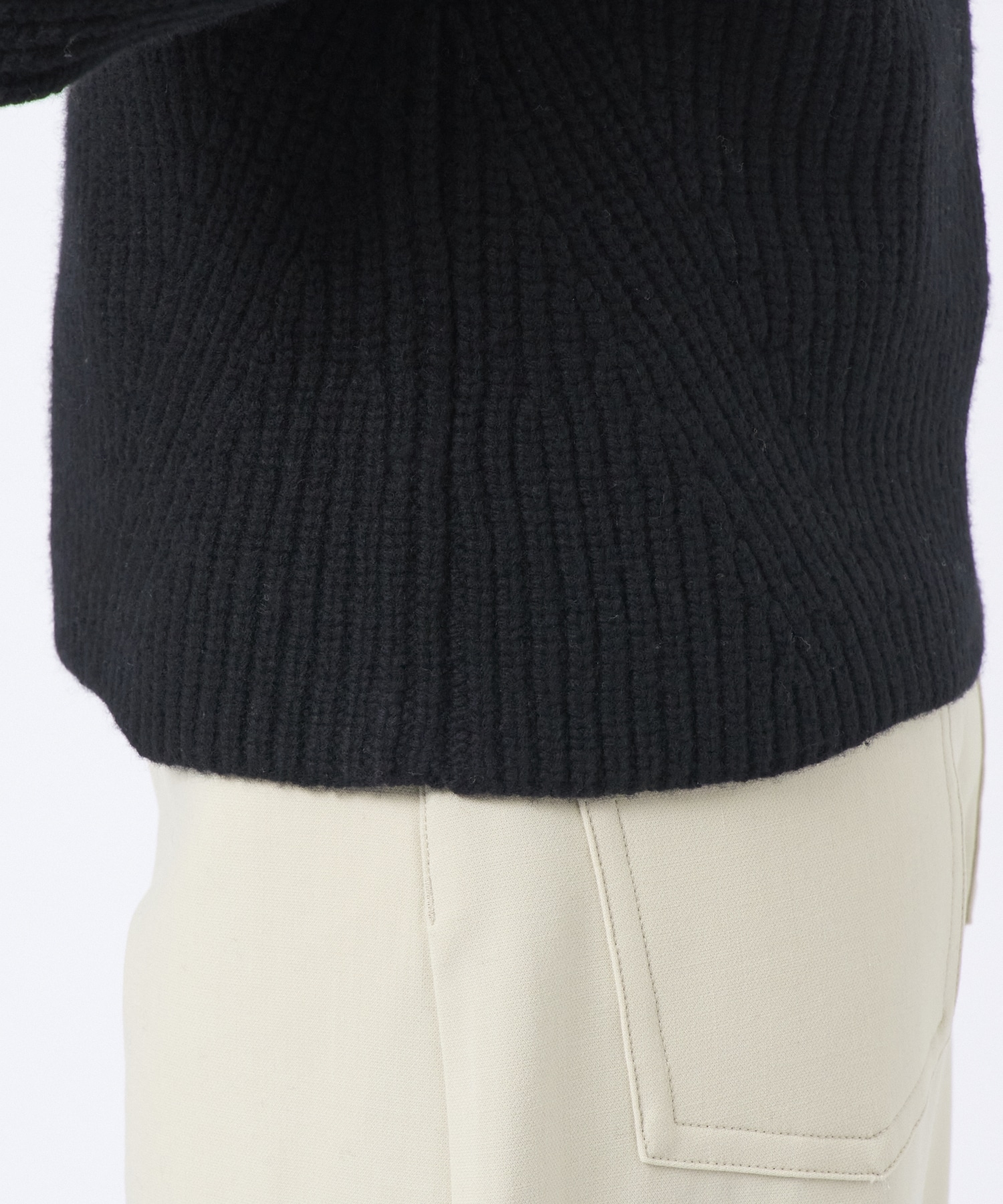 Button Sleeve Wool Knit Top 