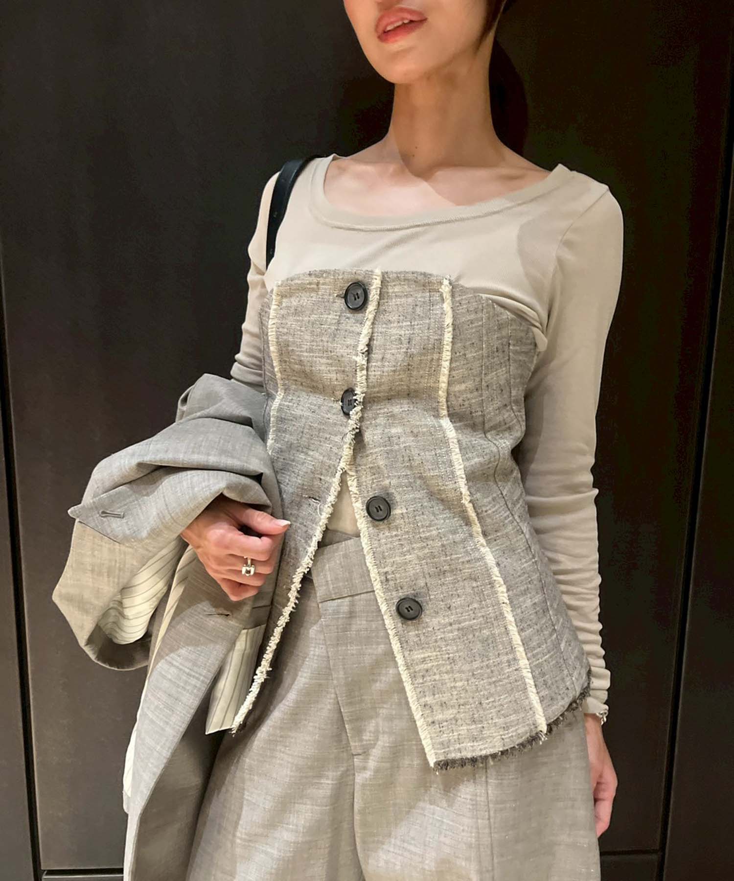 Silk Nep Bustier Combi Top STUDIOUS