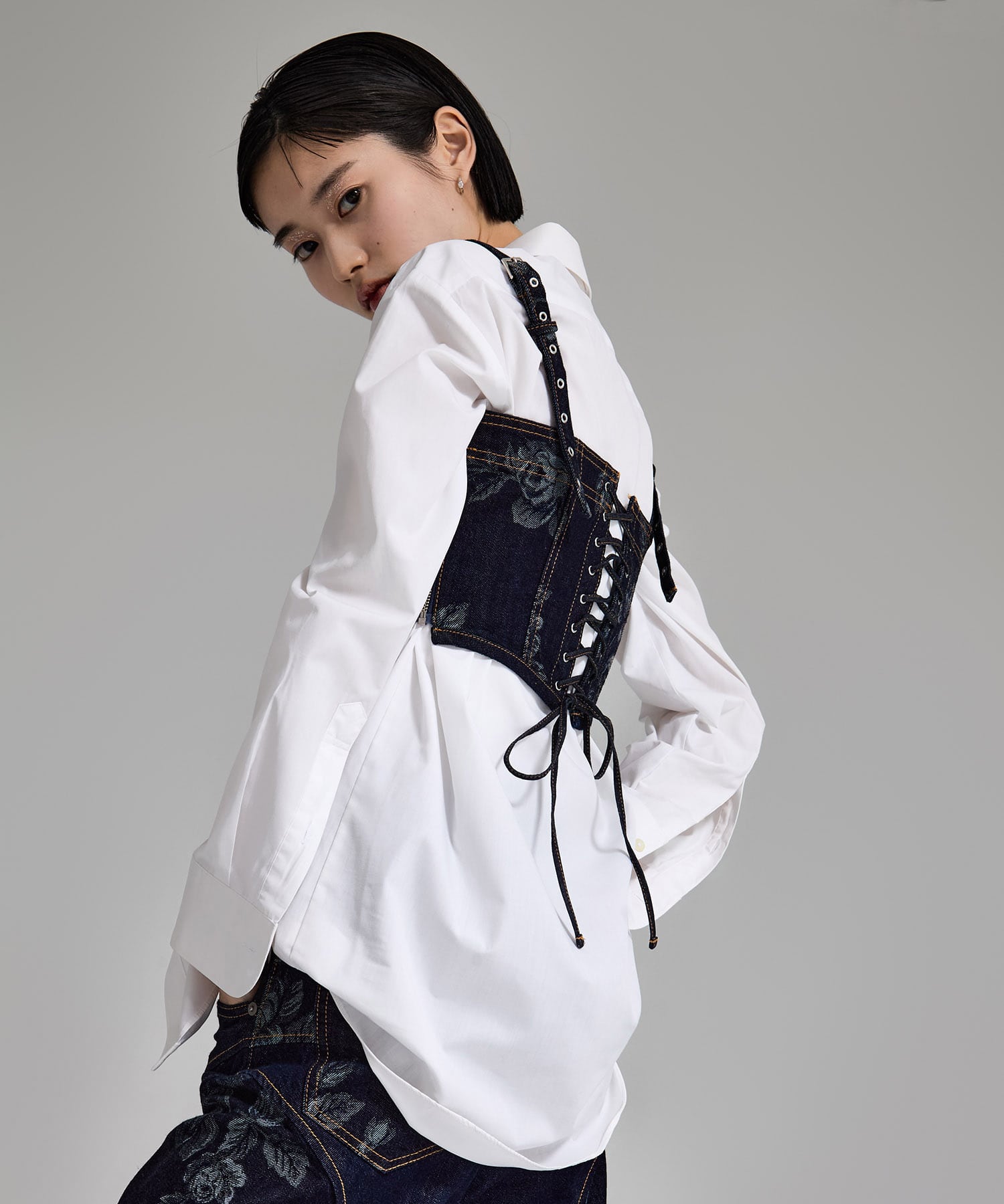 別注 ROSE DENIM BUSTIER FETICO