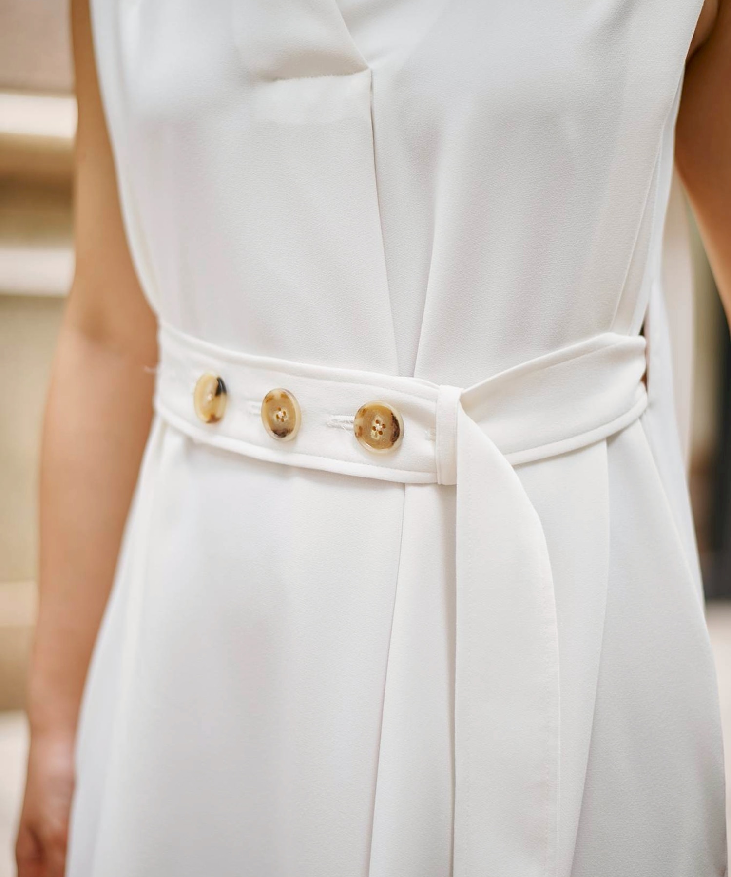 Back Satin Belted Dress STUDIOUS