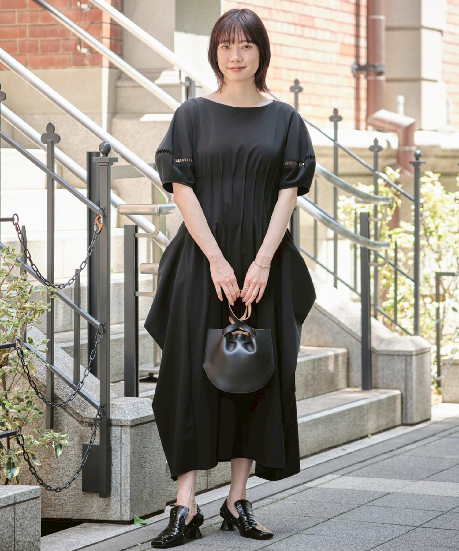 PIN TUCK VOLIME SLEEVE DRESS STUDIOUS