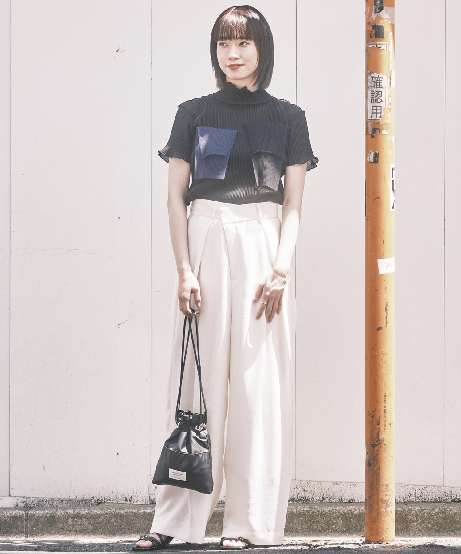 別注SHEER SHORT HIGHNECK SLEEVE TOP kotohayokozawa