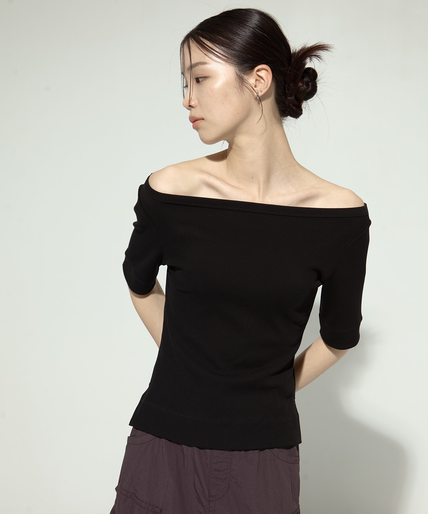 Luxury Smooth Boat Neck Tee STUDIOUS