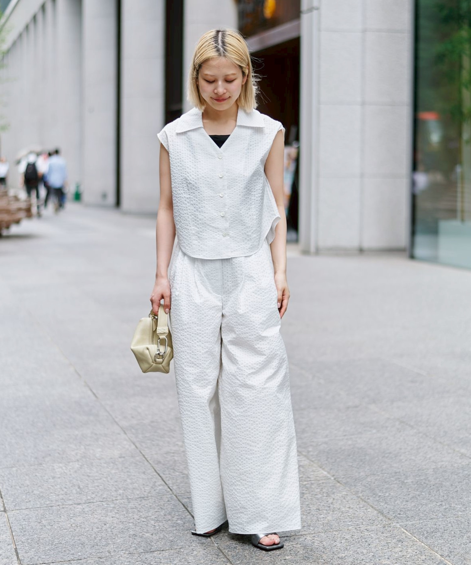 Seersucker Flare Pants STUDIOUS