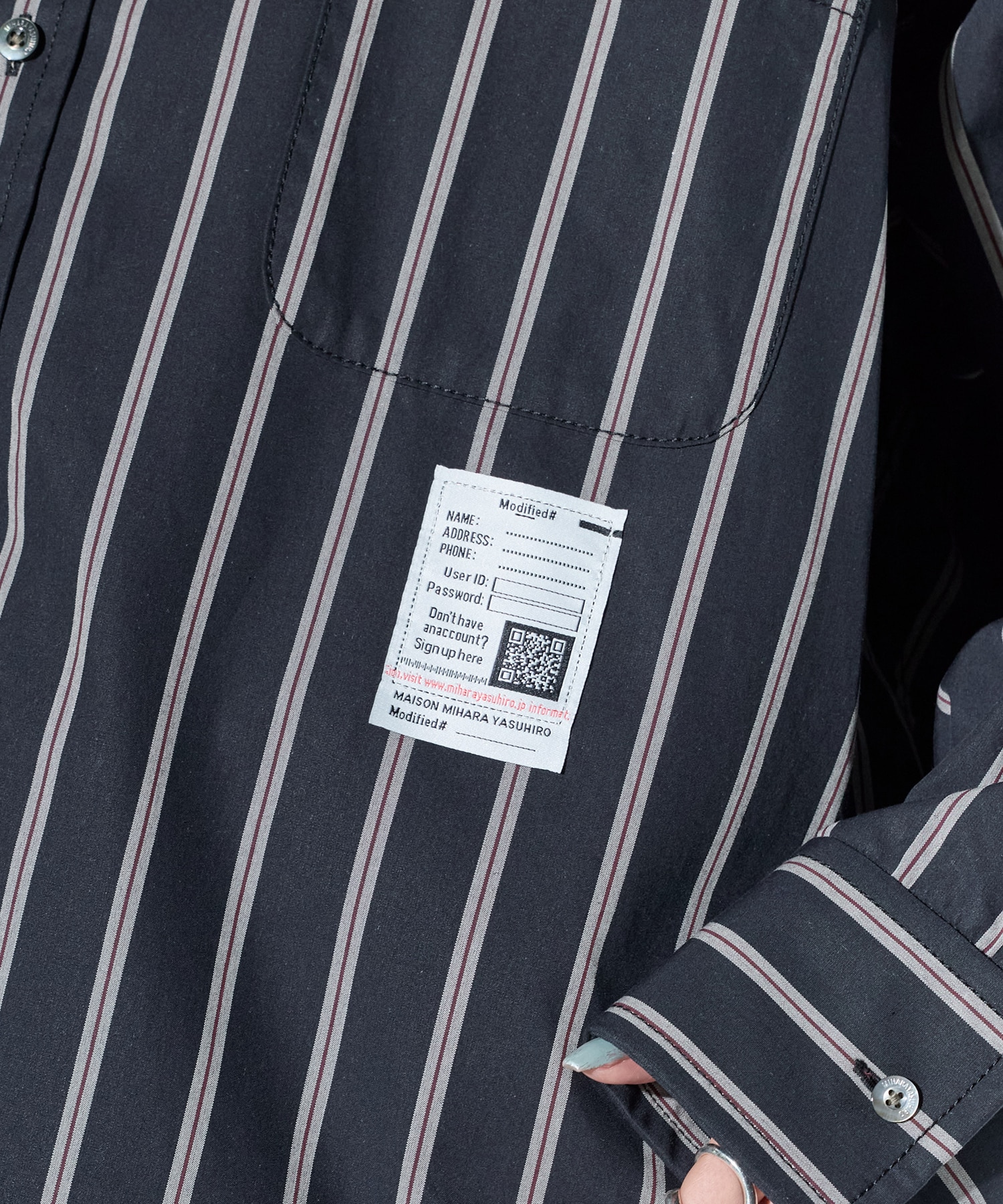 DUCK EMBROIDERY STRIPE SHIRTS Maison MIHARA YASUHIRO