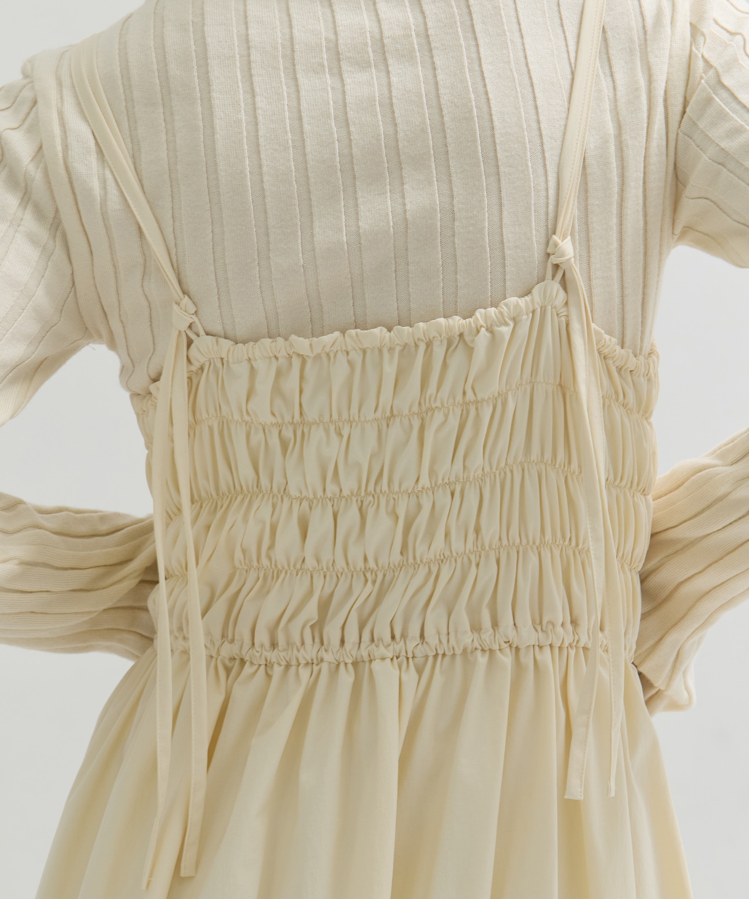 SHIRRING ZIP CAMISOLE DRESS STUDIOUS