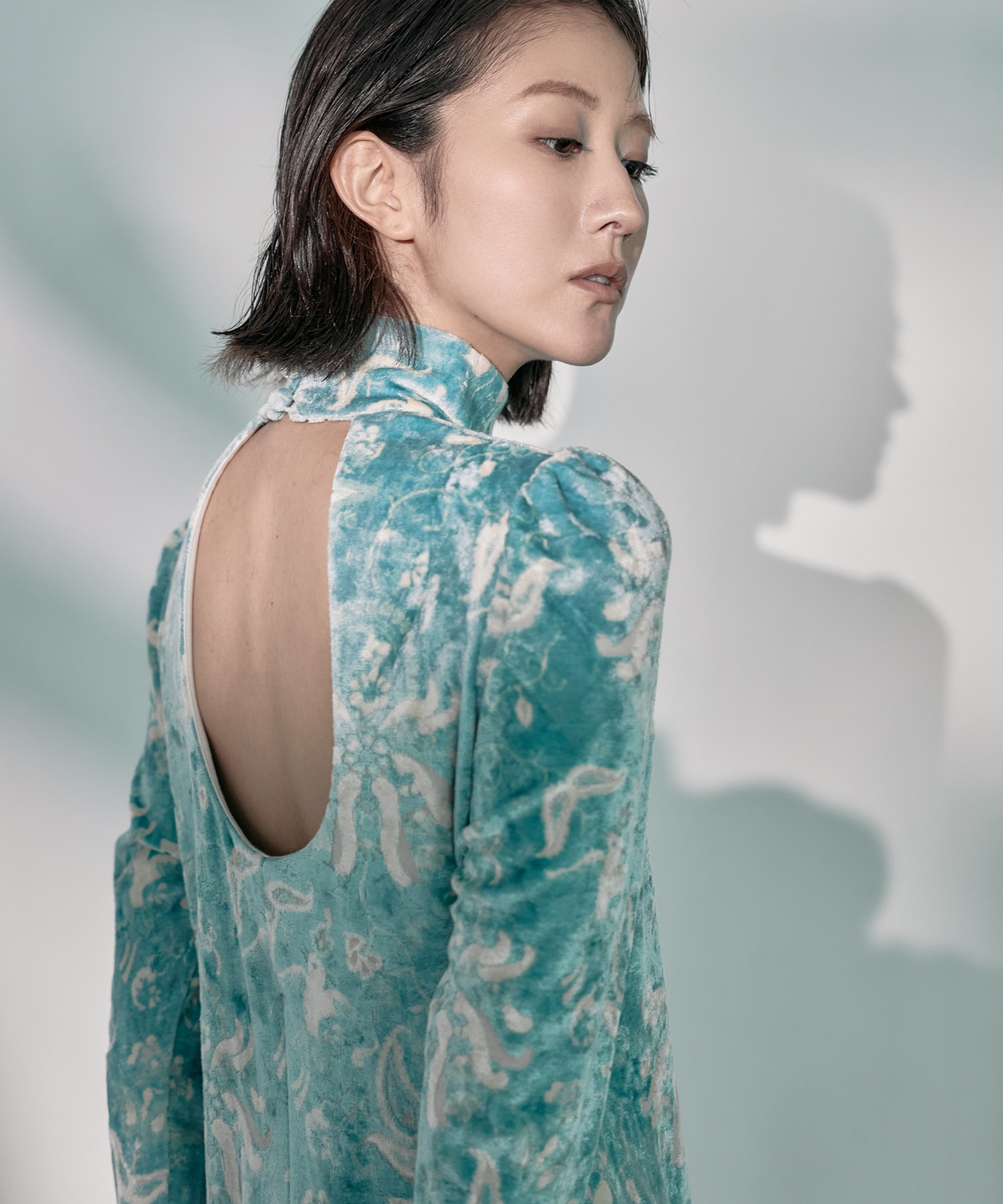 別注 Velour Jersey High Neck Dress Mame Kurogouchi