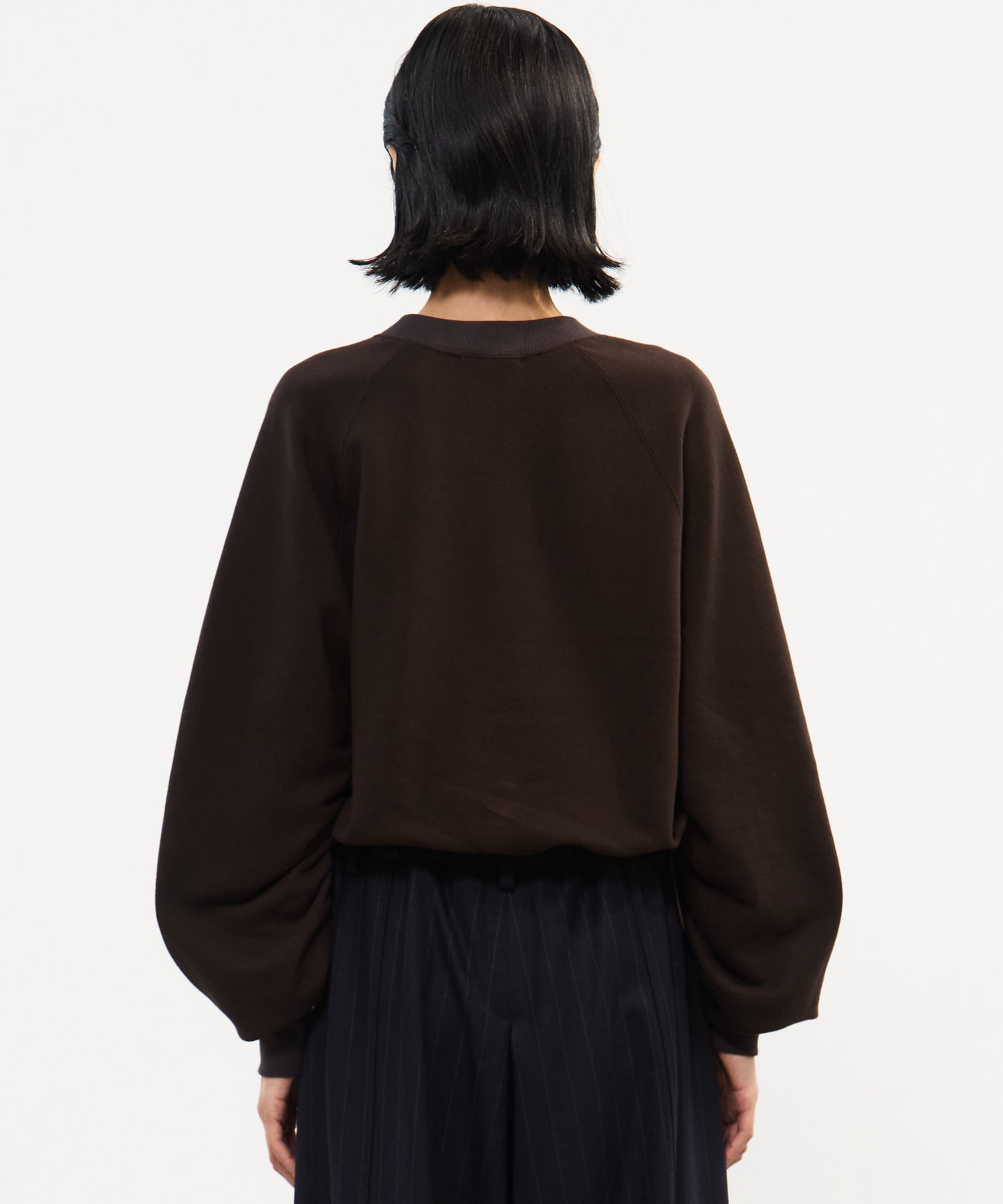 DRAWSTRING GATHER SLEEVE SWEAT SHIRT STUDIOUS