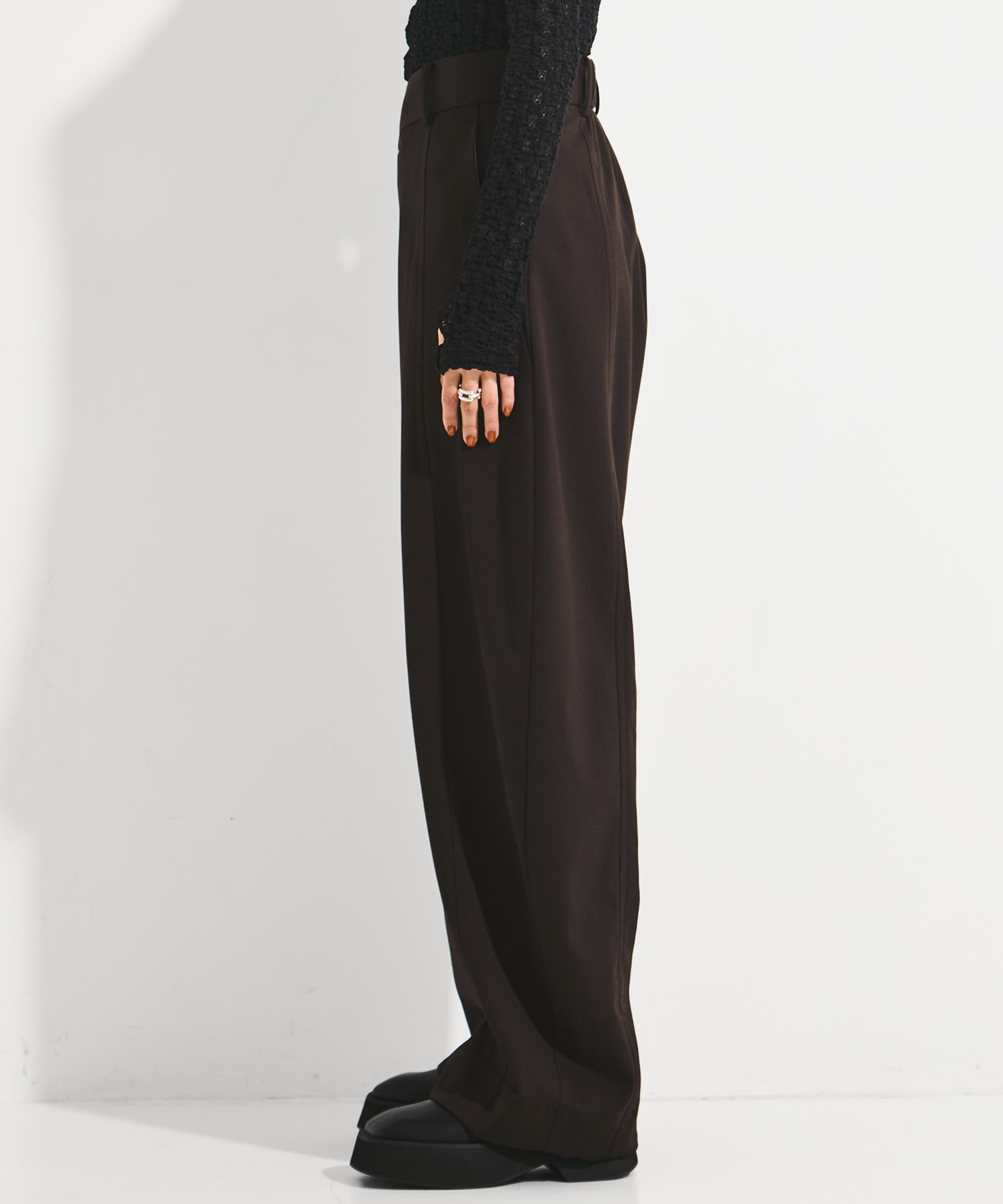 Wool Barrel Leg Trousers STUDIOUS