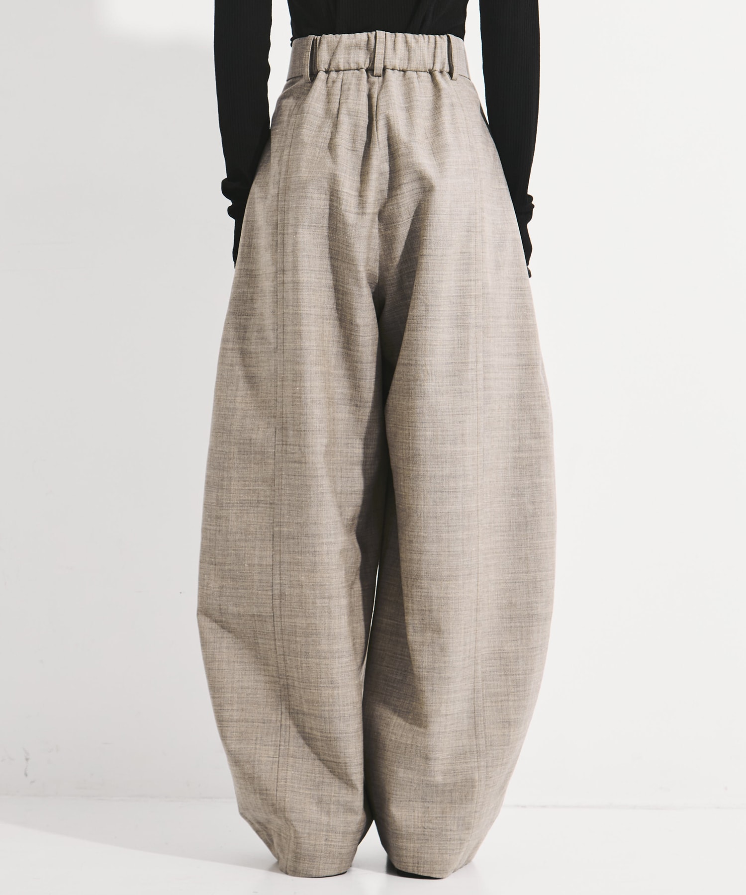 Wool Barrel Leg Trousers STUDIOUS