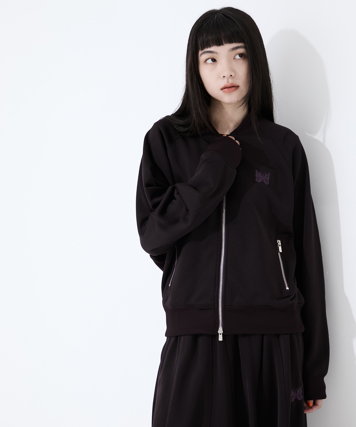 Dolman Sleeve Track Jacket - Bright Jersey Needles