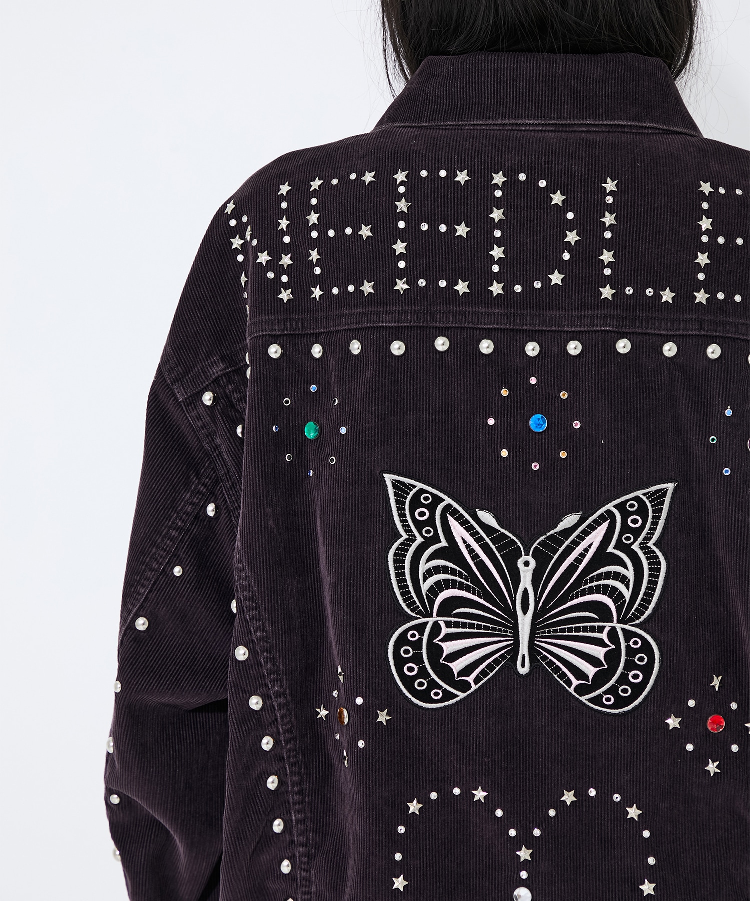 Studded Jean Jacket - 14W Corduroy Needles