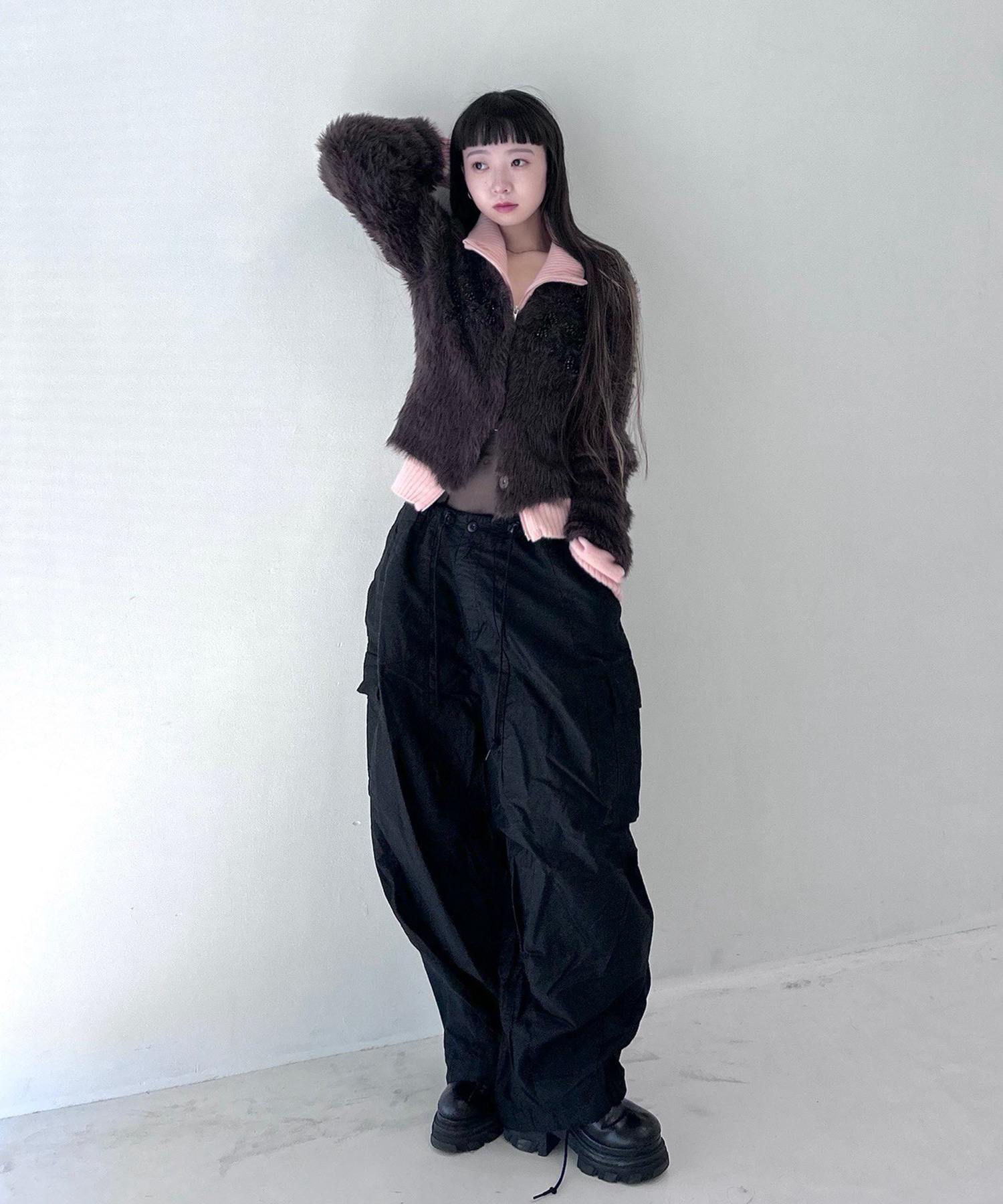 別注 シャギービジューカーディガン FETICO