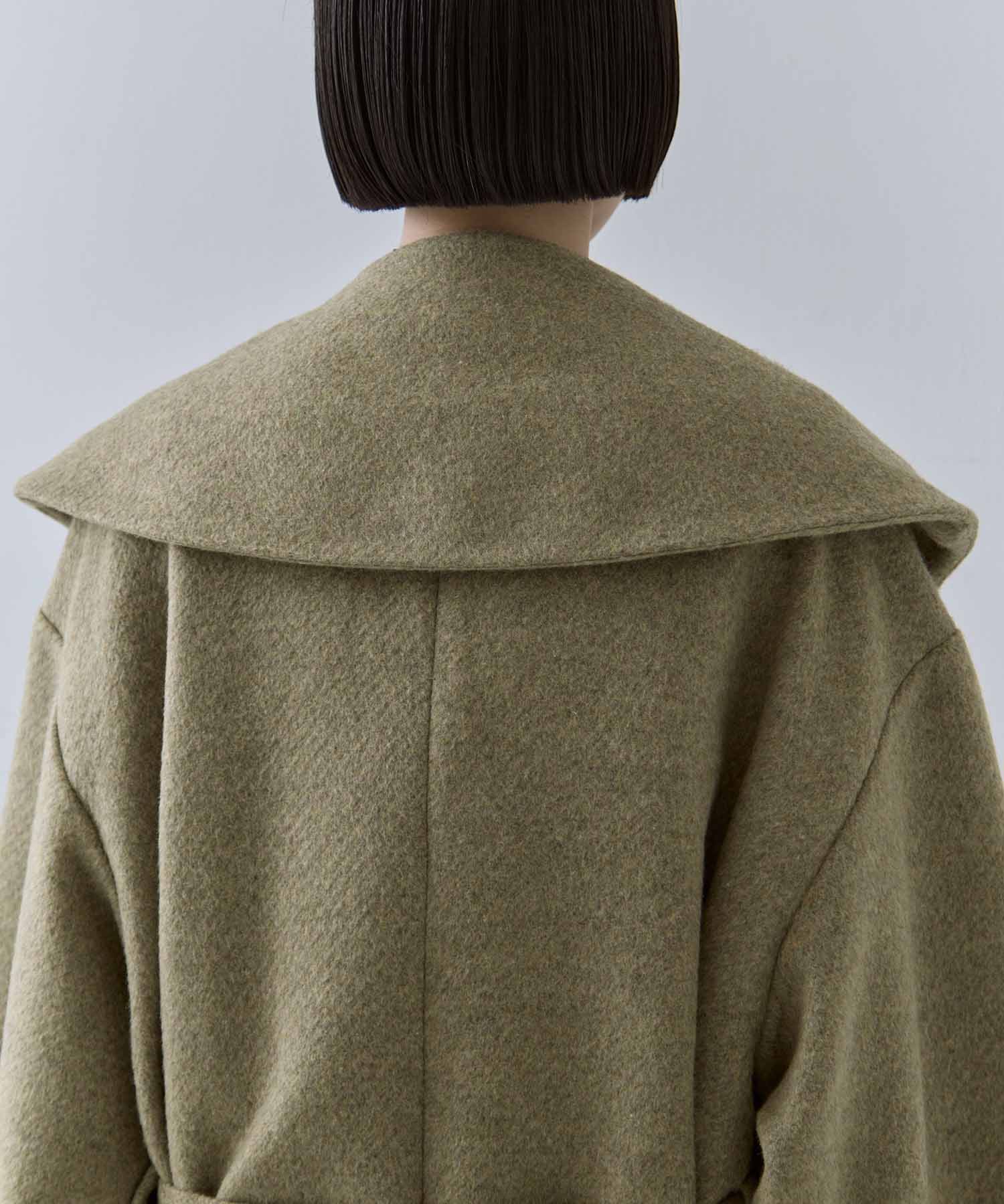 UND BIG ROUND COLLAR WOOL LONG COAT AMERI