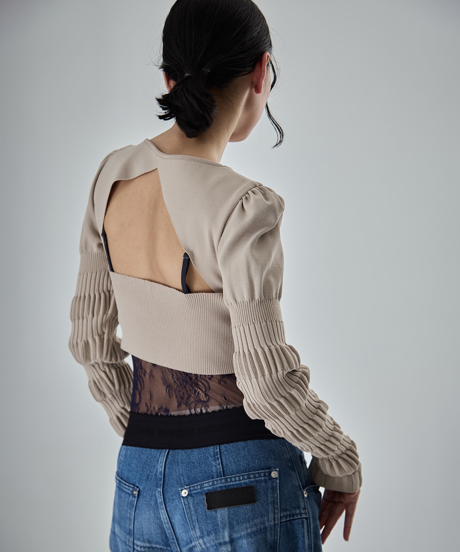 別注 STRIPE KNIT SHORT CARDIGAN FETICO