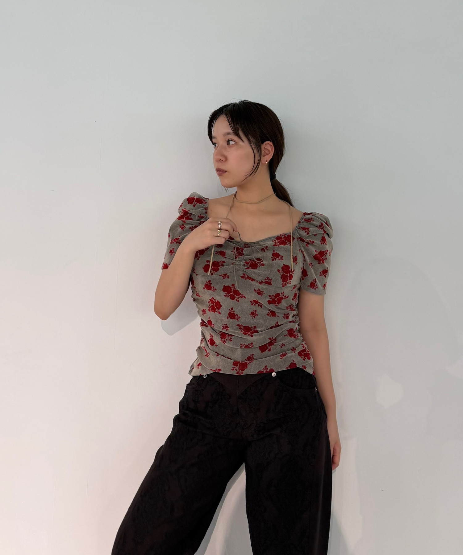 別注 VELOUR ROSE TEE FETICO