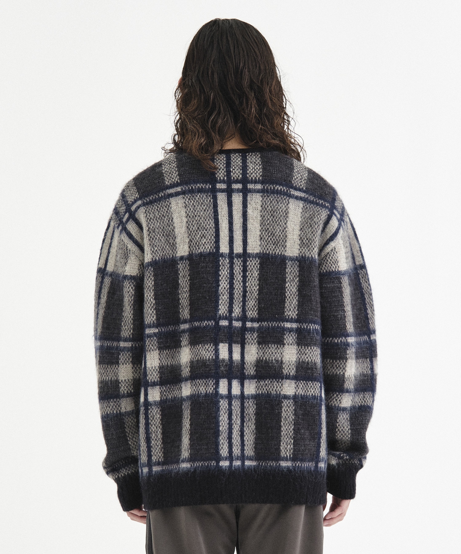 〈別注〉Mohair Cardigan - Original Check With Papillon NEEDLES