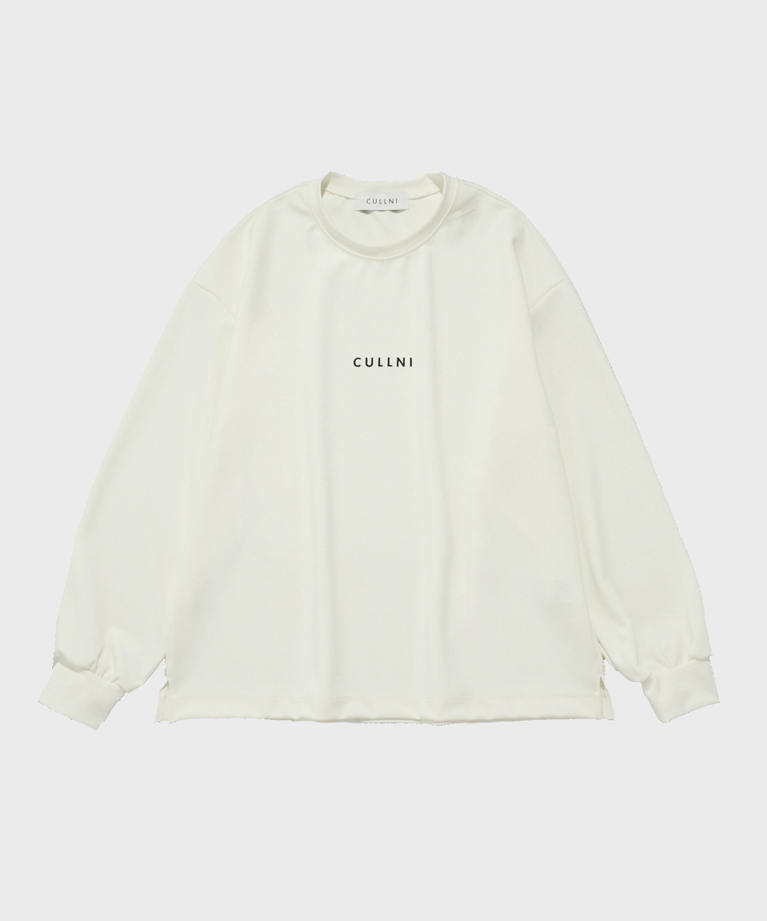 CULLNI Logo Embroidery Stretch Georgette Long Sleeve Tee CULLNI