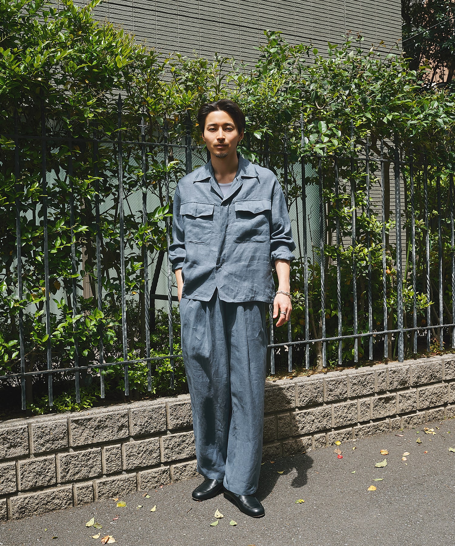 別注 LINEN TROPICAL WIDE LEG EASY PANTS MARKAWARE/marka