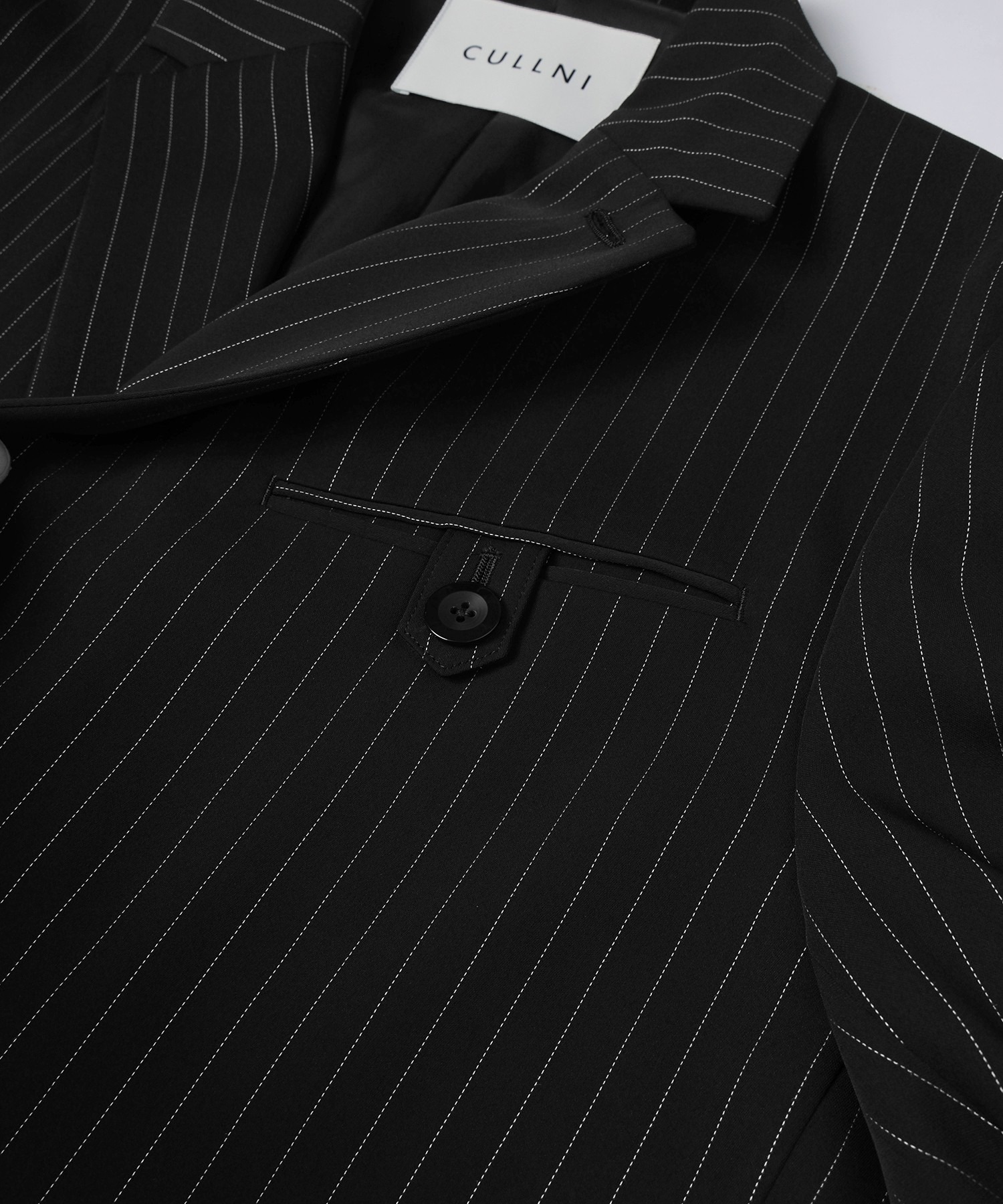 Stripe Double Cloth Button-Tab Pocket Tailored Jacket CULLNI