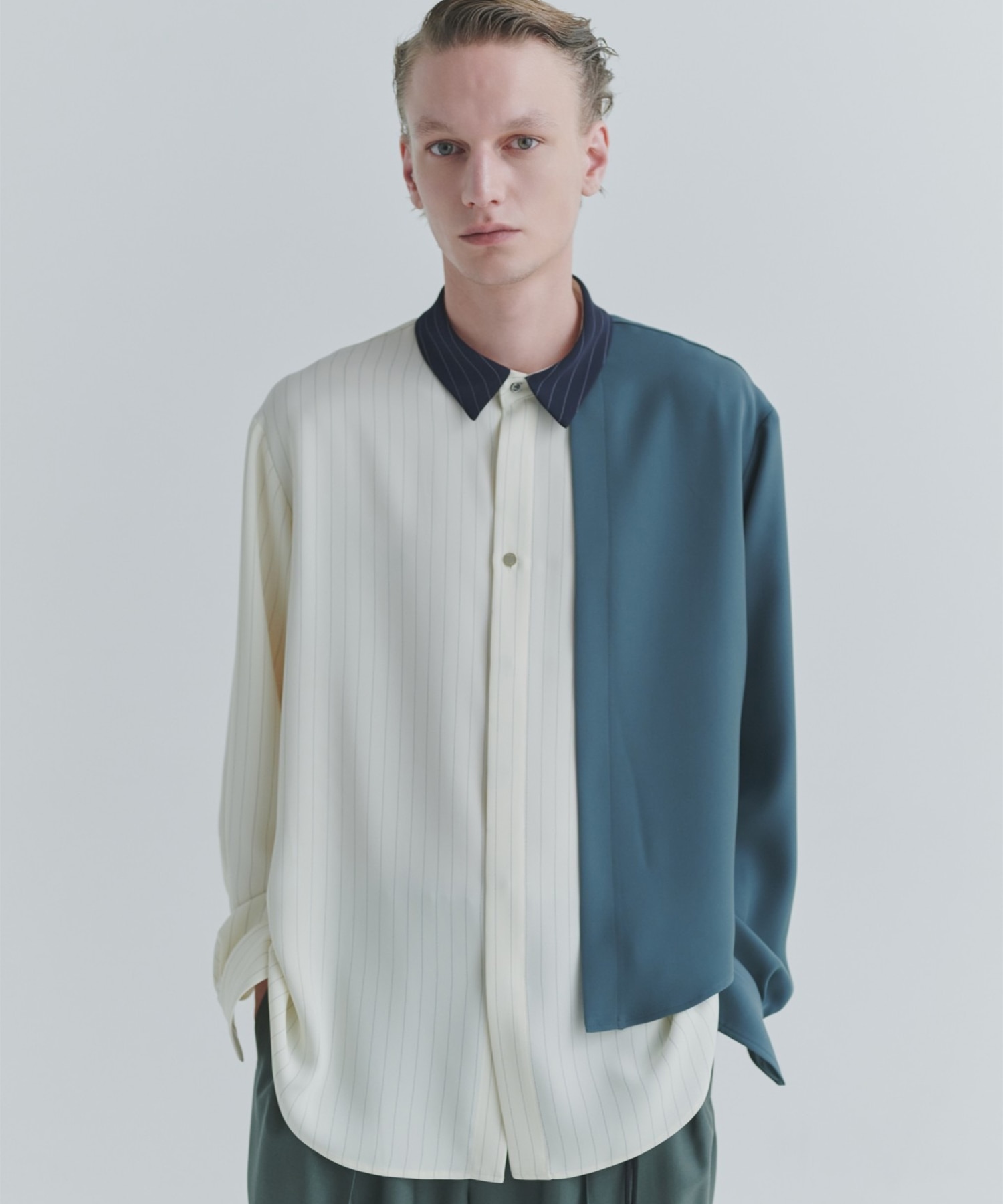 Double Satin Asymmetrical Layered Shirt CULLNI