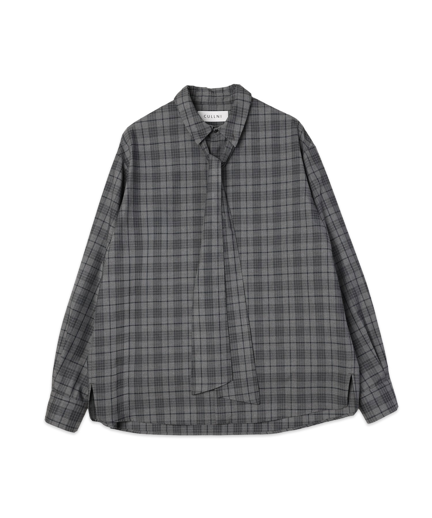 Tartan Check Bow-Tie Long Sleeve Shirt CULLNI