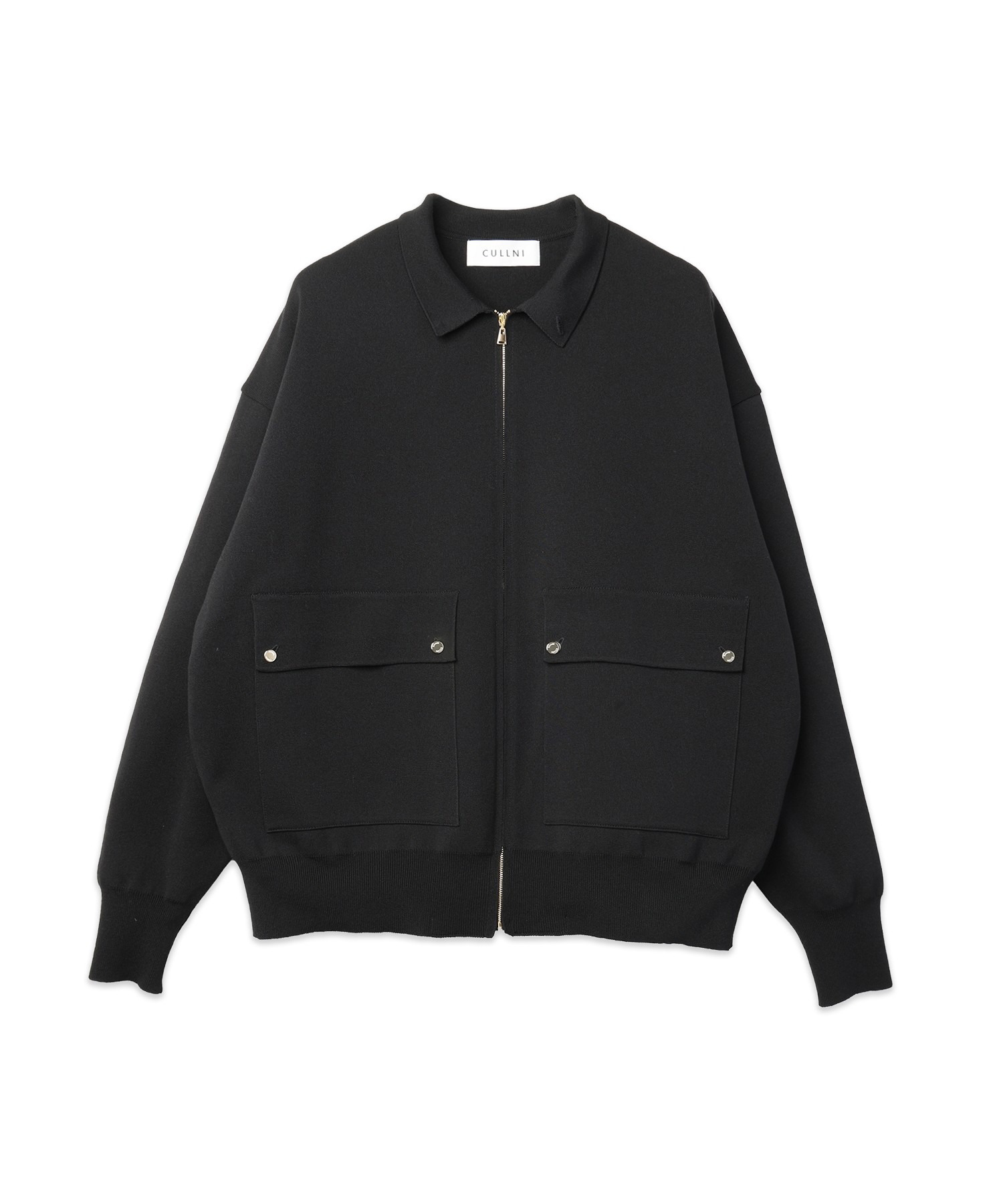 Organic Cotton Smooth Knit Big Pocket Zip Jacket CULLNI
