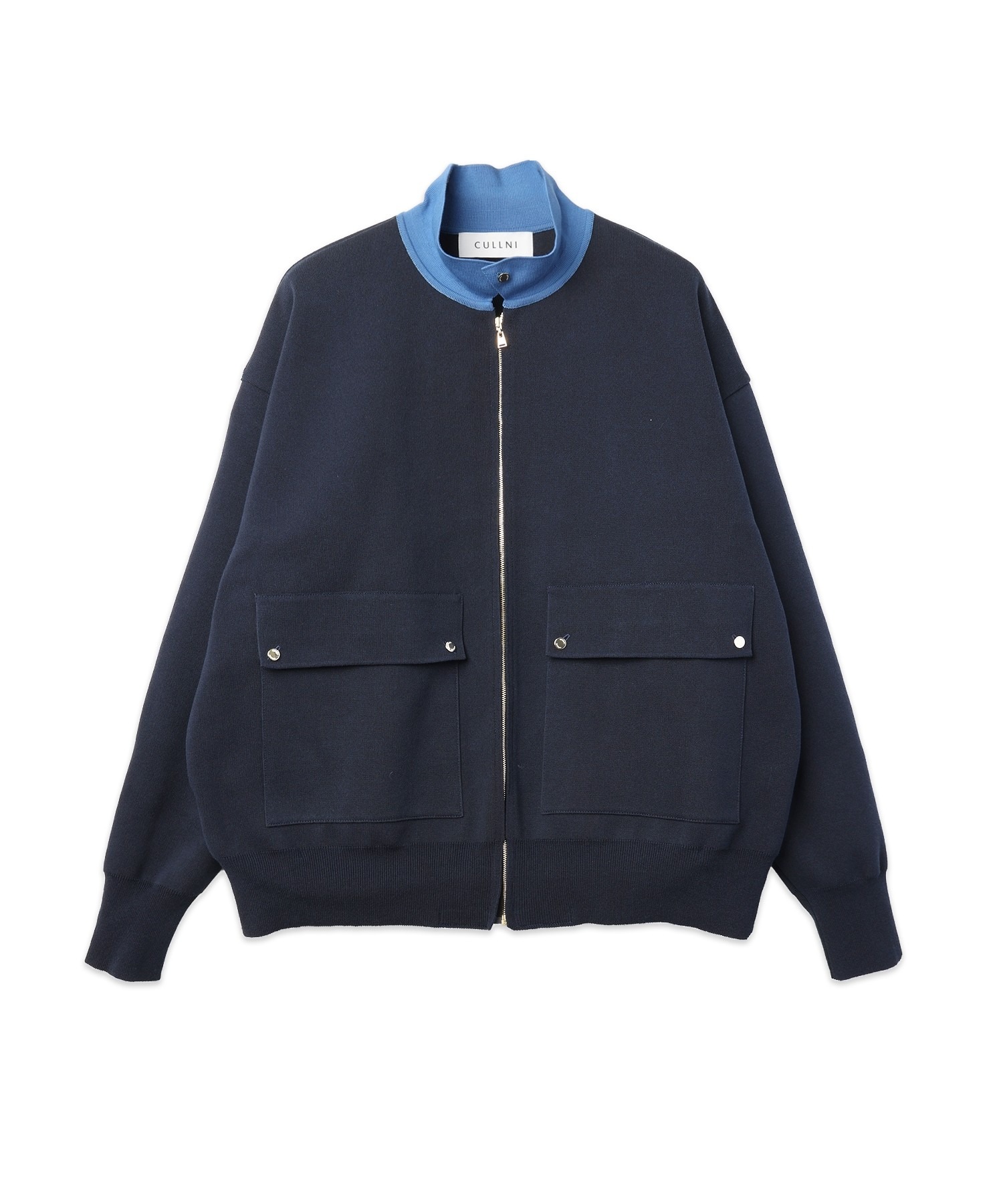 Organic Cotton Smooth Knit Big Pocket Zip Jacket CULLNI