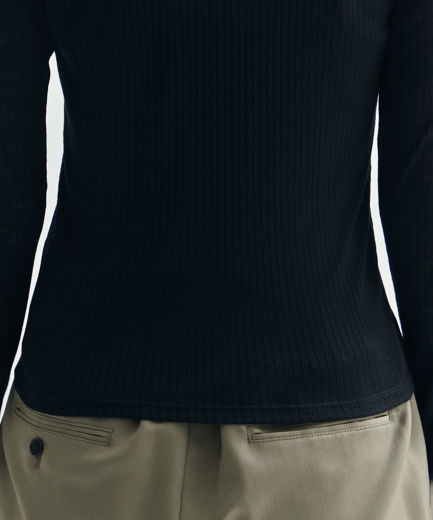 WOOL RIB CREW NECK TOP WITH HOOK JOHN LAWRENCE SULLIVAN