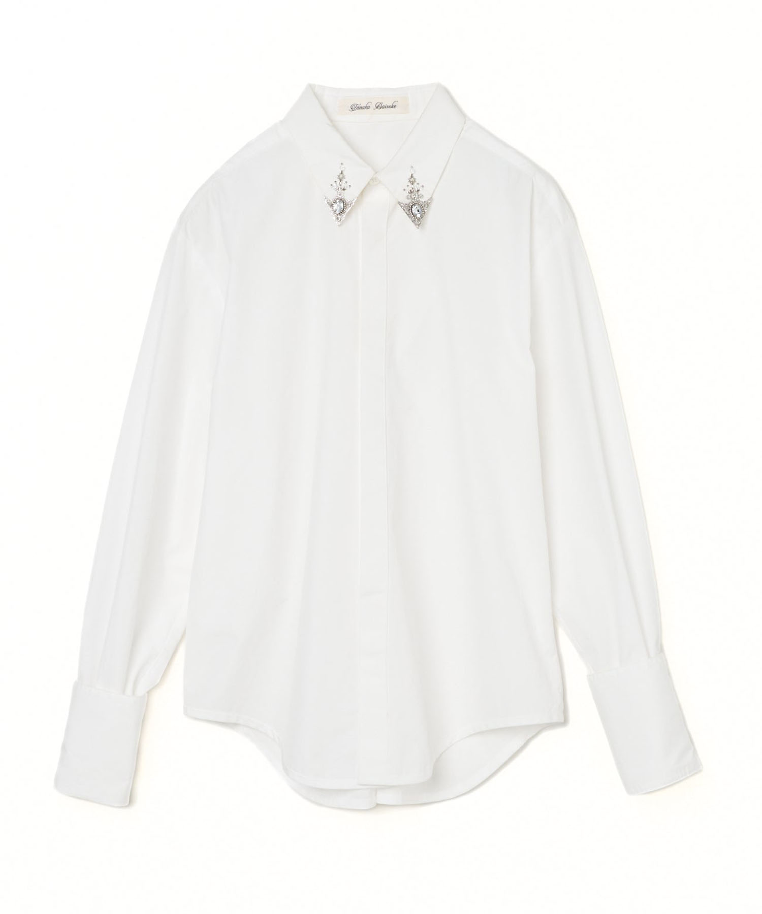 crystal silver tip lapel shirt tanakadaisuke