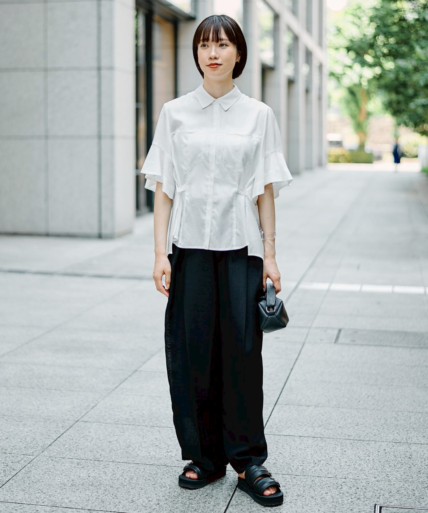 Hem Flare 2way Blouse STUDIOUS