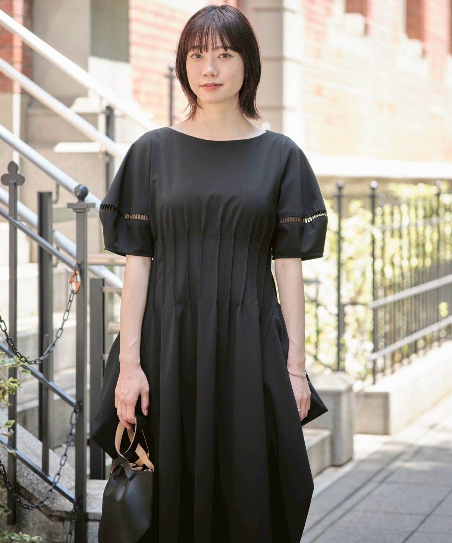 PIN TUCK VOLIME SLEEVE DRESS STUDIOUS