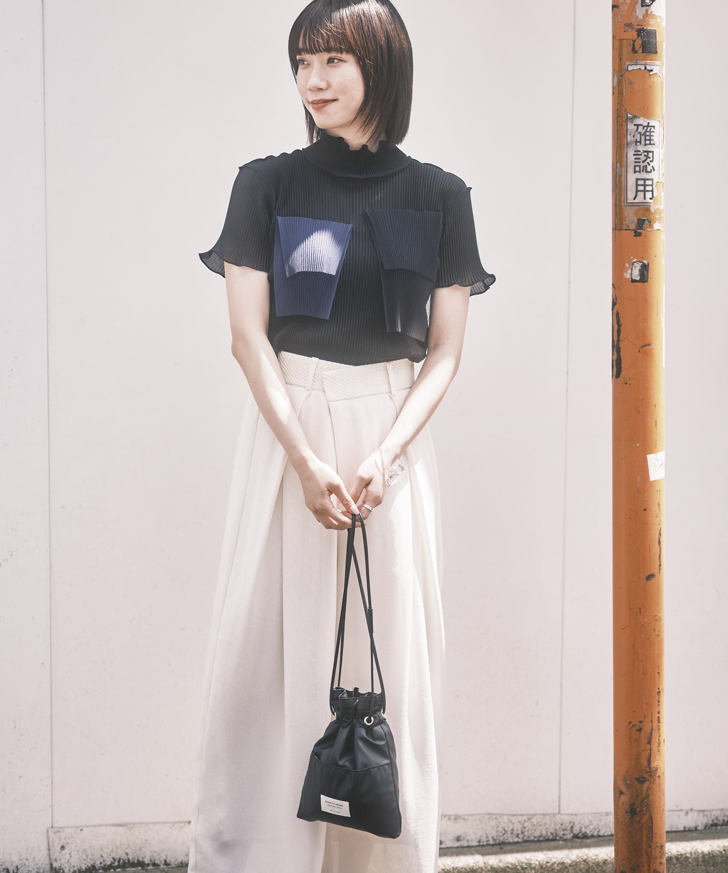 別注SHEER SHORT HIGHNECK SLEEVE TOP kotohayokozawa