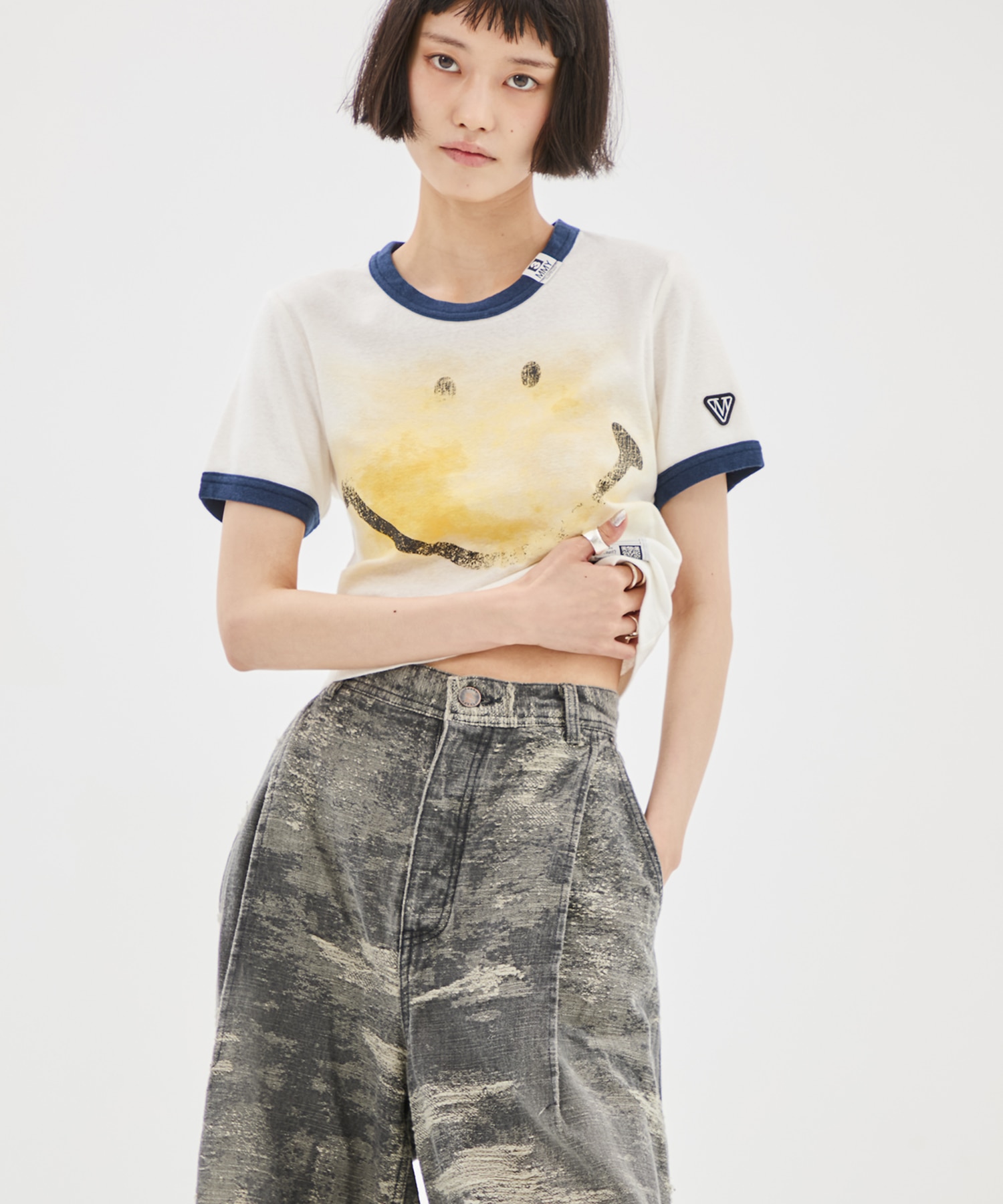 SMILY FACE PRINTED MINI TEE Maison MIHARA YASUHIRO