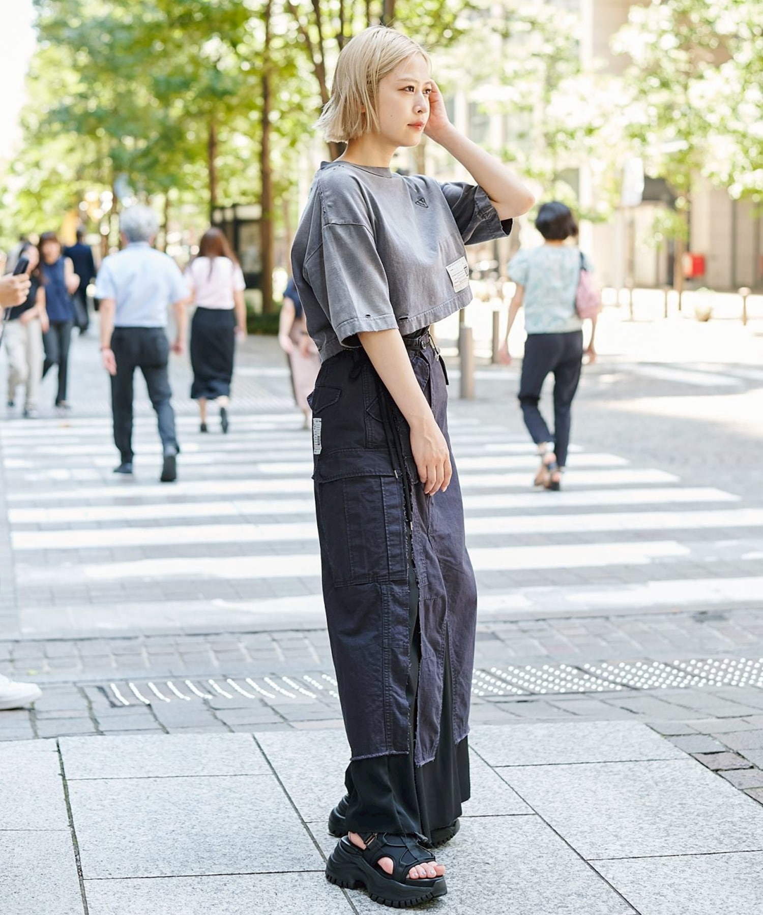 SUN FADED CROPPED TEE Maison MIHARA YASUHIRO