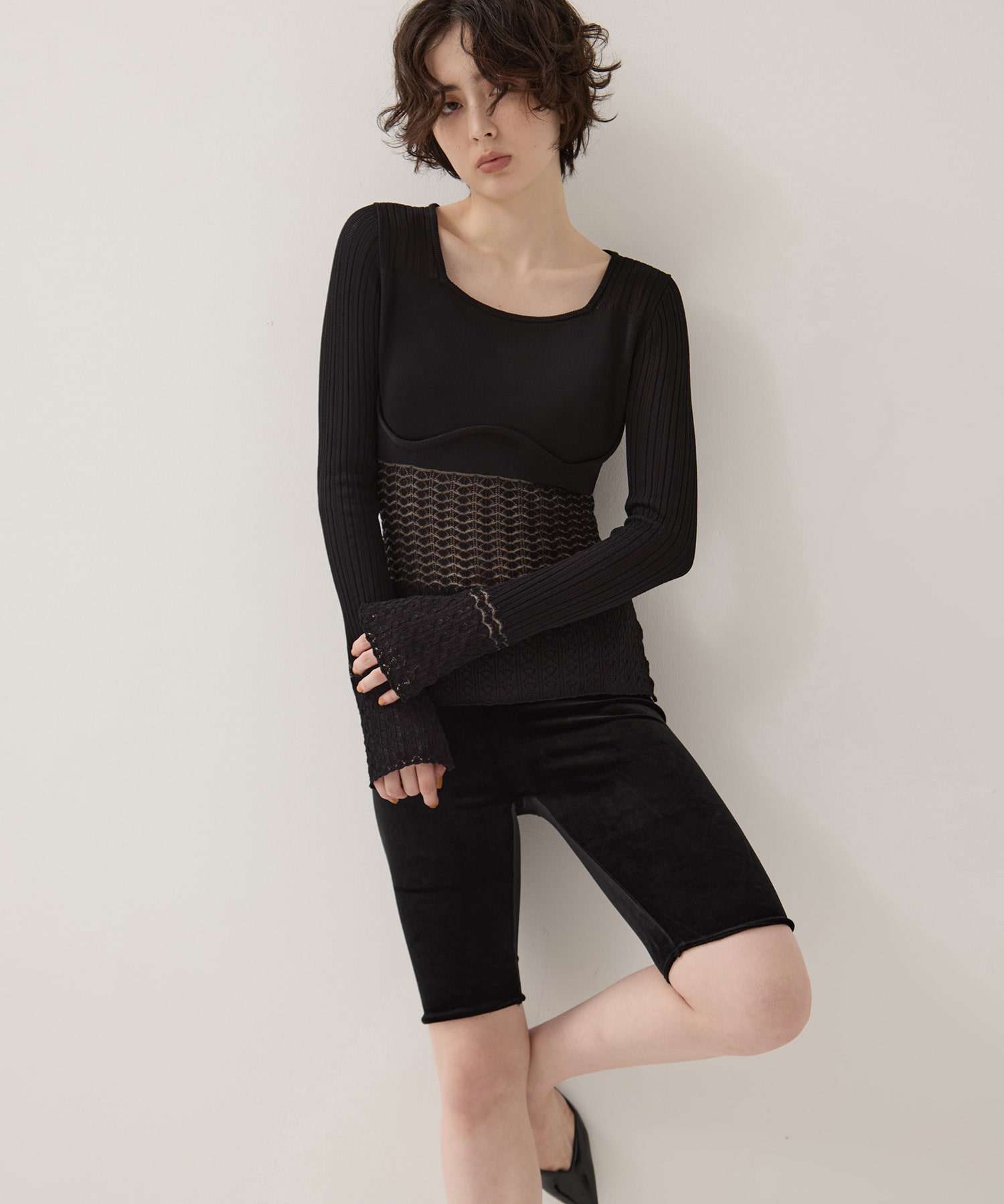 別注Square Neck Ripple Knit EMILY ODA