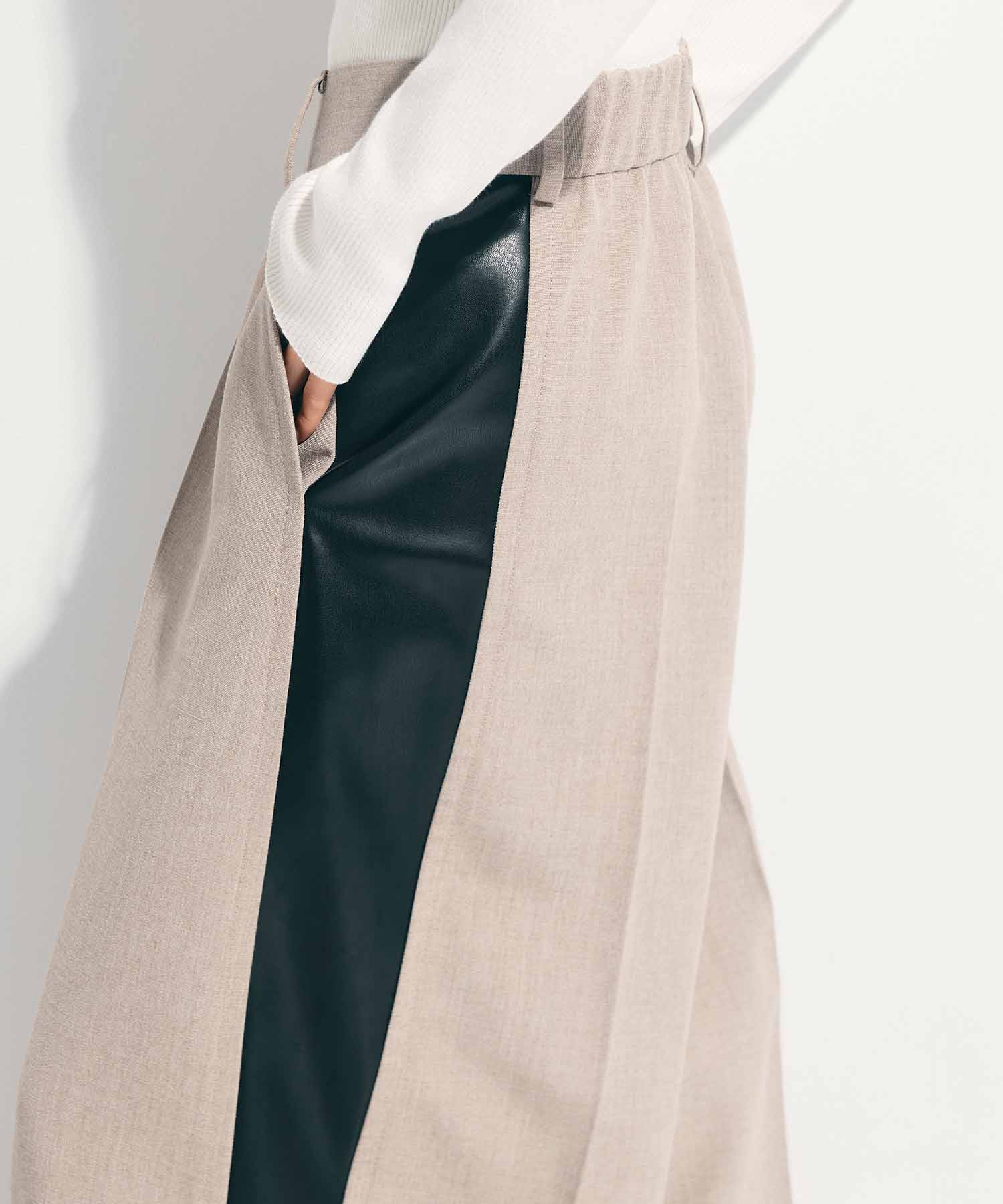 Side Leather Flare Trousers STUDIOUS