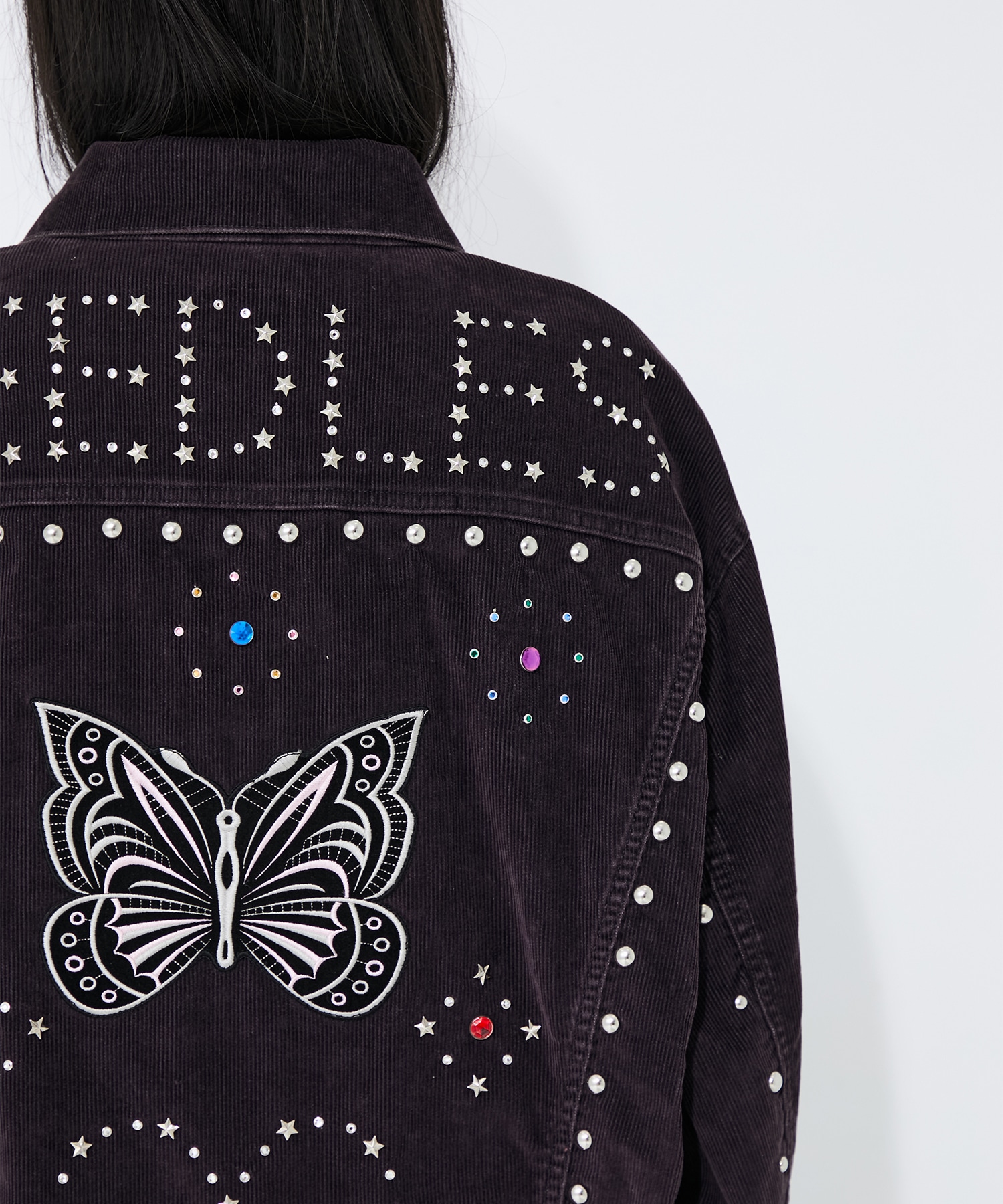 Studded Jean Jacket - 14W Corduroy Needles