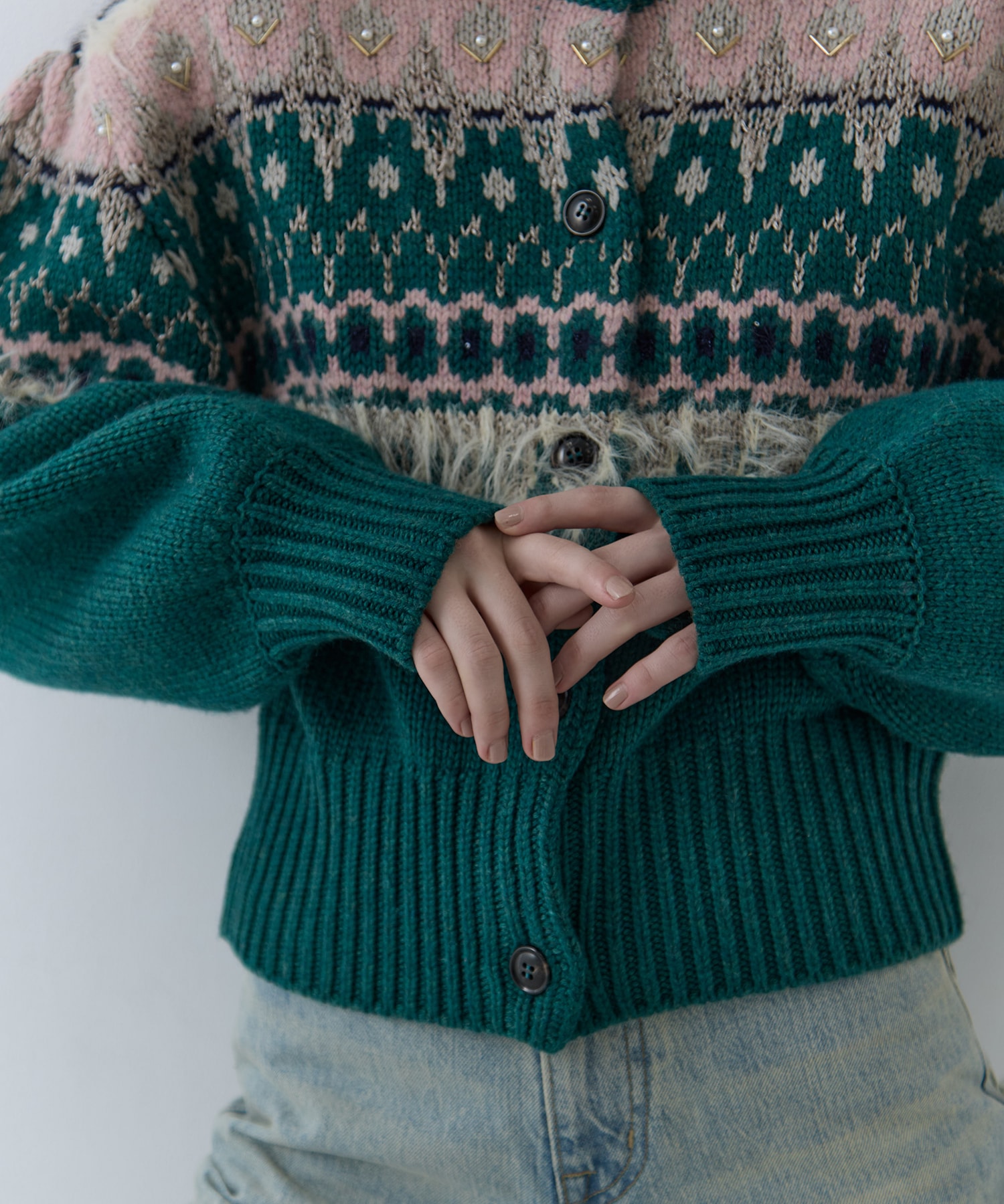 UND 2WAY LADY NORDIC KNIT CARDIGAN AMERI