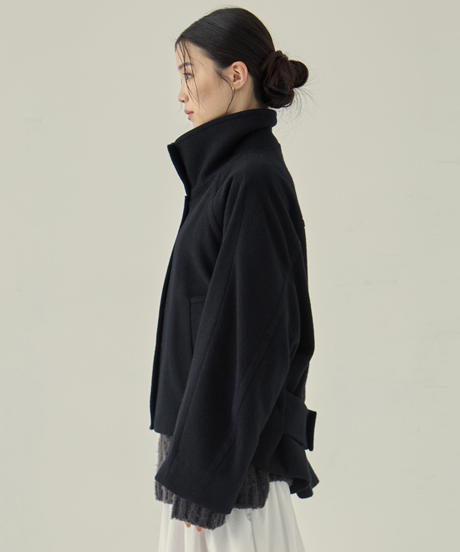 Stand Collar Wool Blouson STUDIOUS