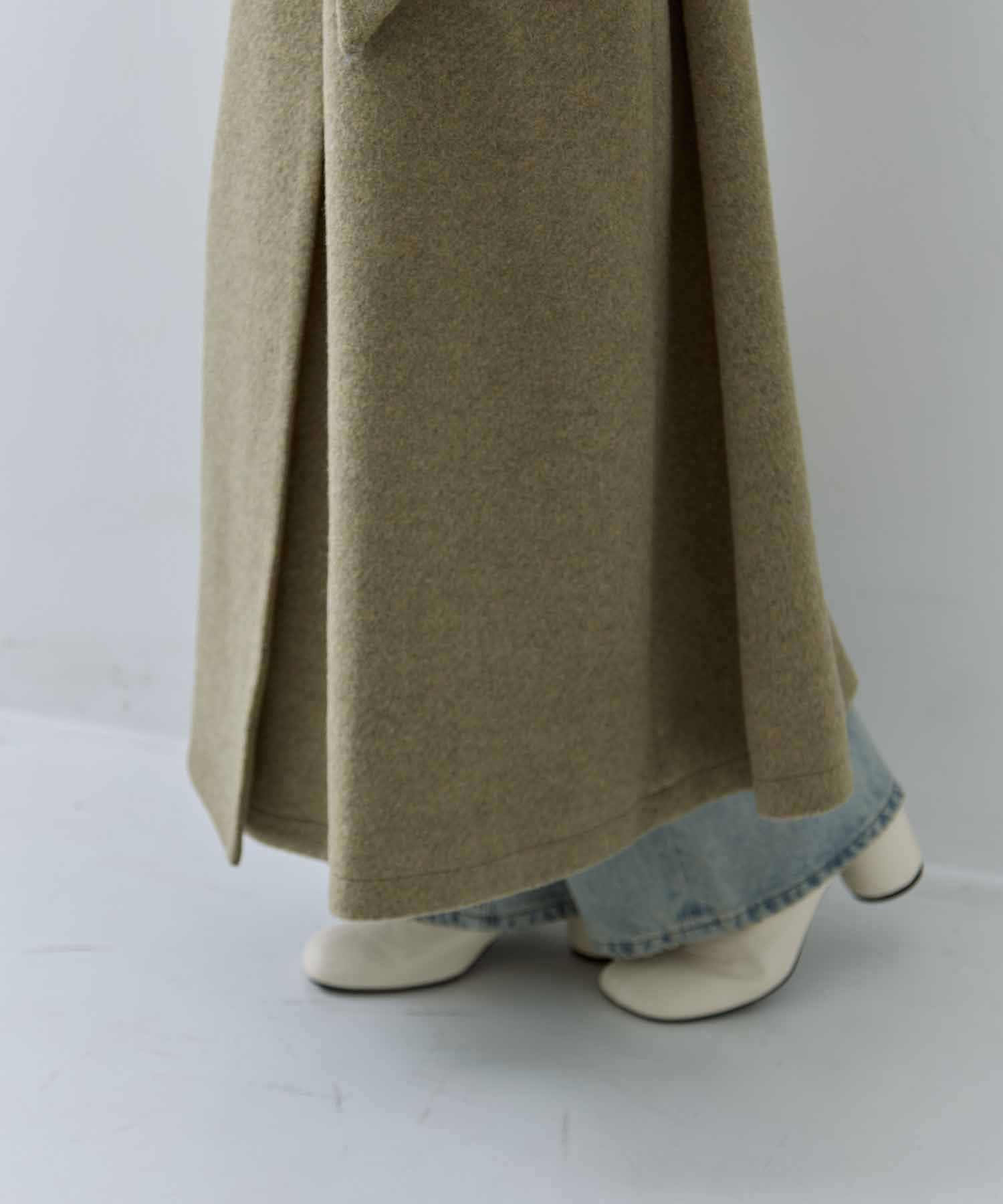 UND BIG ROUND COLLAR WOOL LONG COAT AMERI