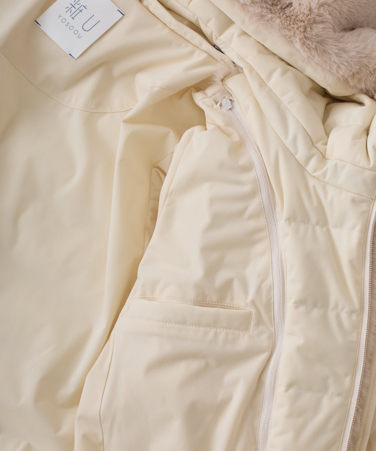 2way Fur Linen Hood Coat YOSOOU