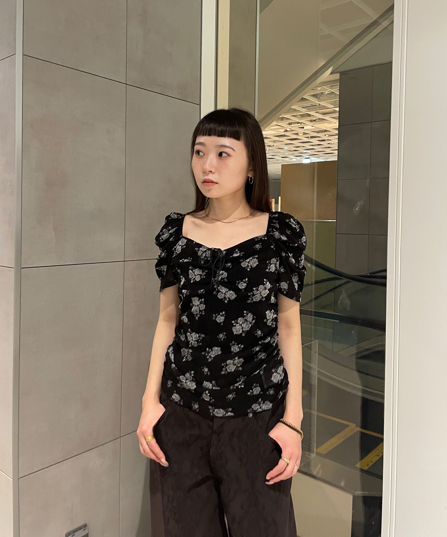 fetico フェティコ VELOUR ROSE TEE 黒 別注 VELOUR ROSE TEE(FREE BLACK): FETICO: WOMENS｜ STUDIOUS ONLINE