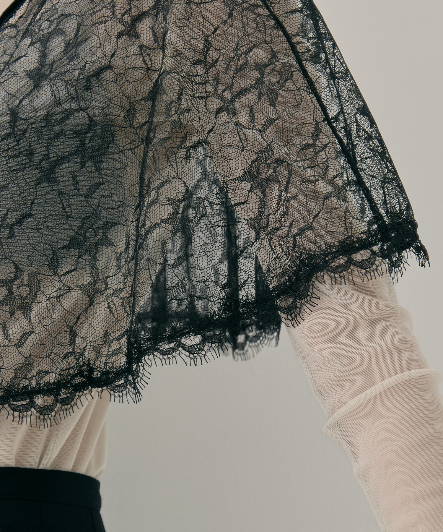 flower lace velvet ribbon cape tanakadaisuke